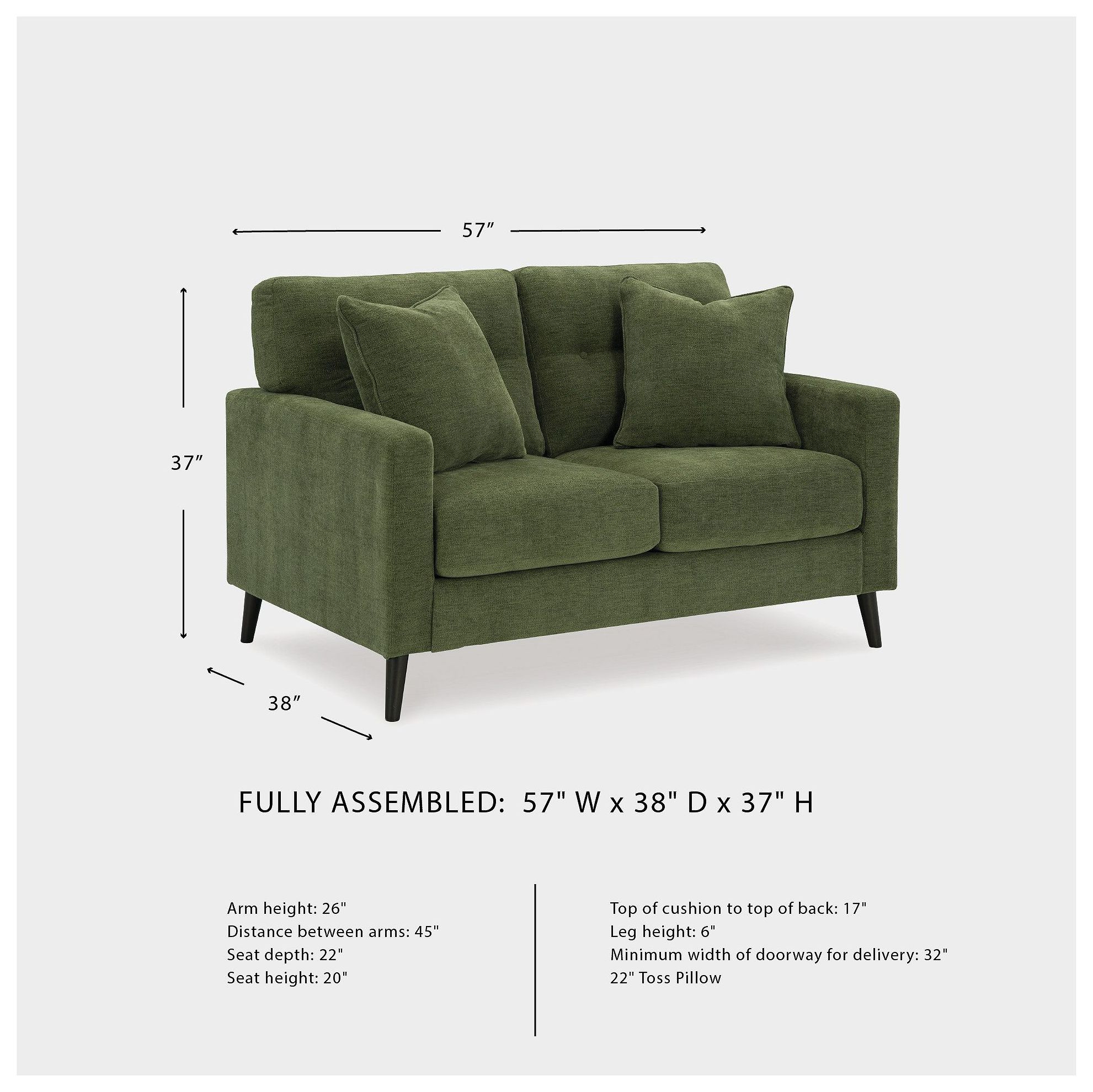 Bixler Olive Loveseat