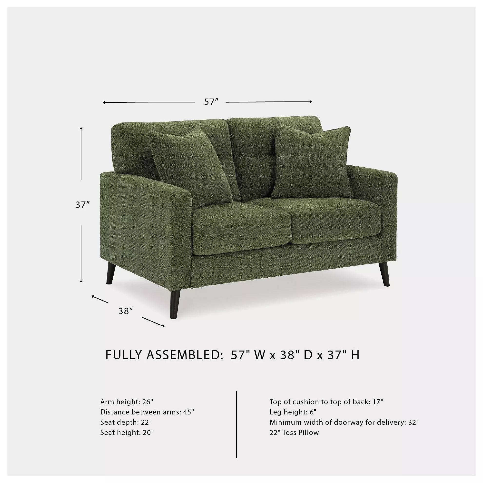 Bixler Olive 57" Loveseat