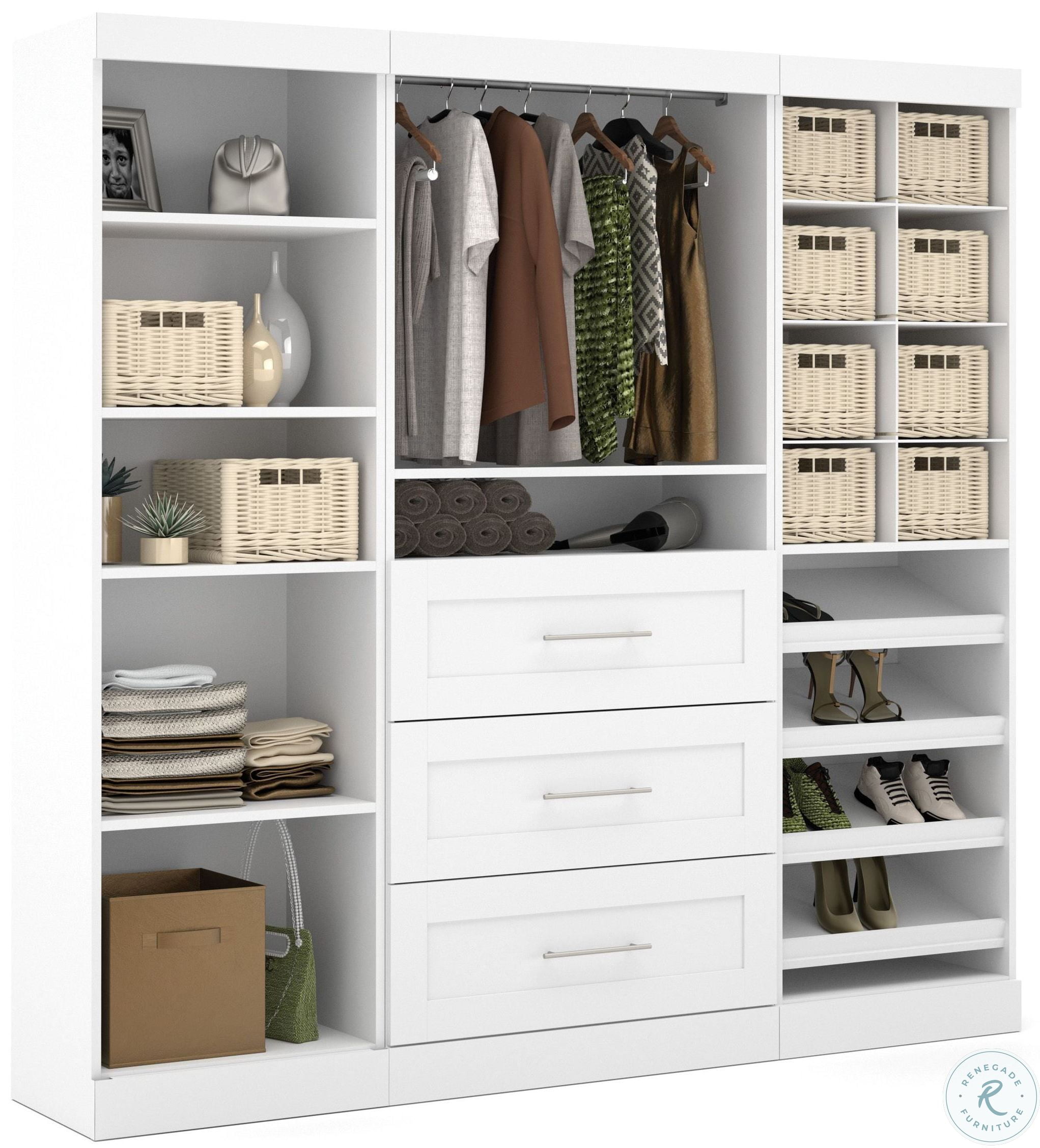 Pure White 86" Classic Open Storage Unit Cubby compartments from Bestar
