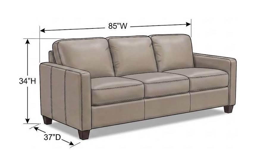 Millbrook Taupe Plain Leather 85" Queen Sleeper Sofa