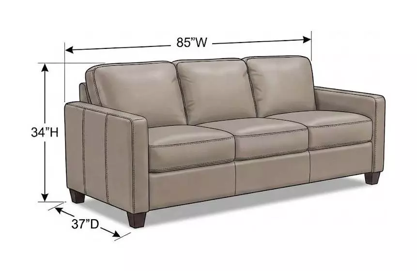 Millbrook Taupe Plain Leather 85" Queen Sleeper Sofa
