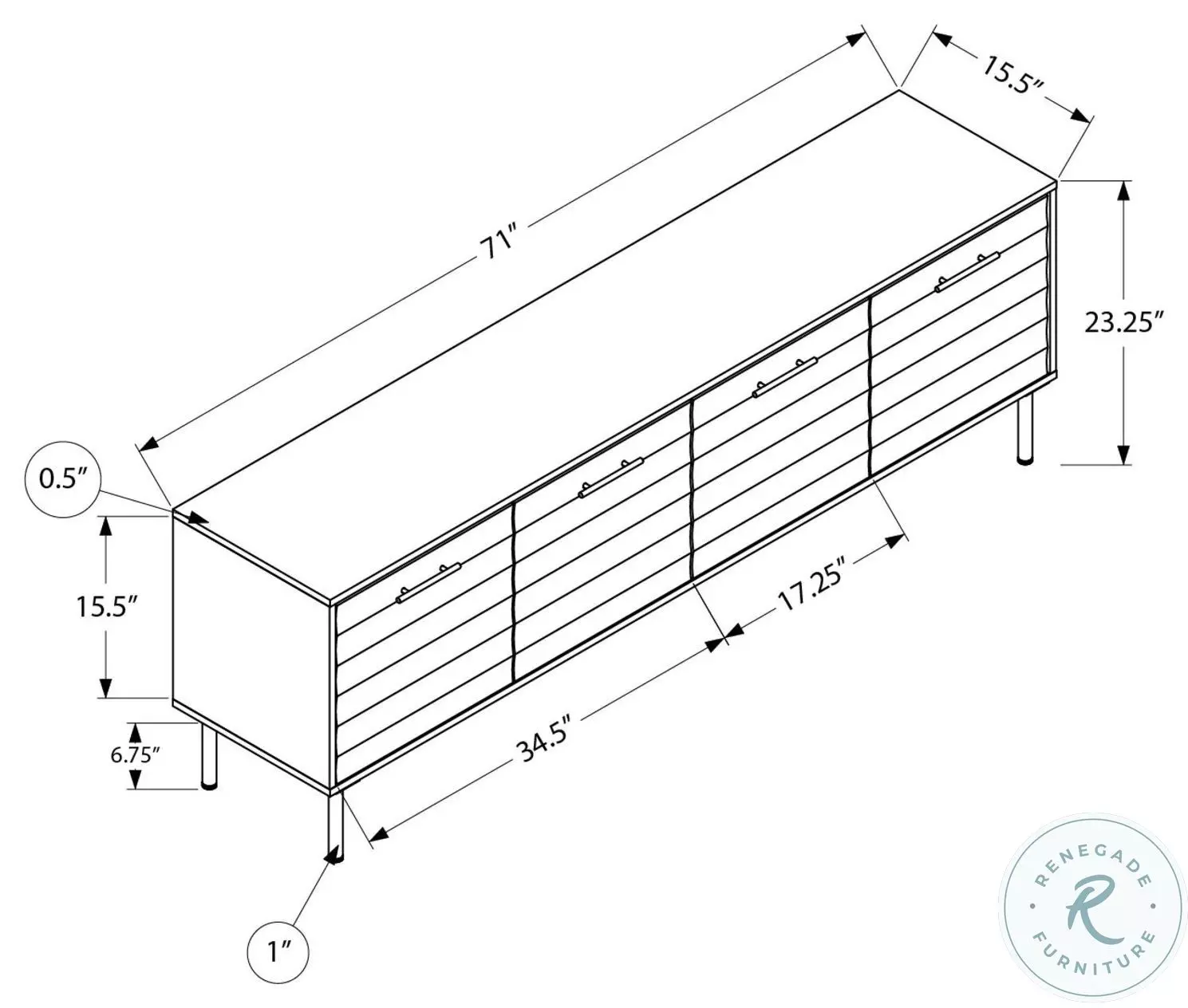 2727 Brown Laminate 72" TV Stand
