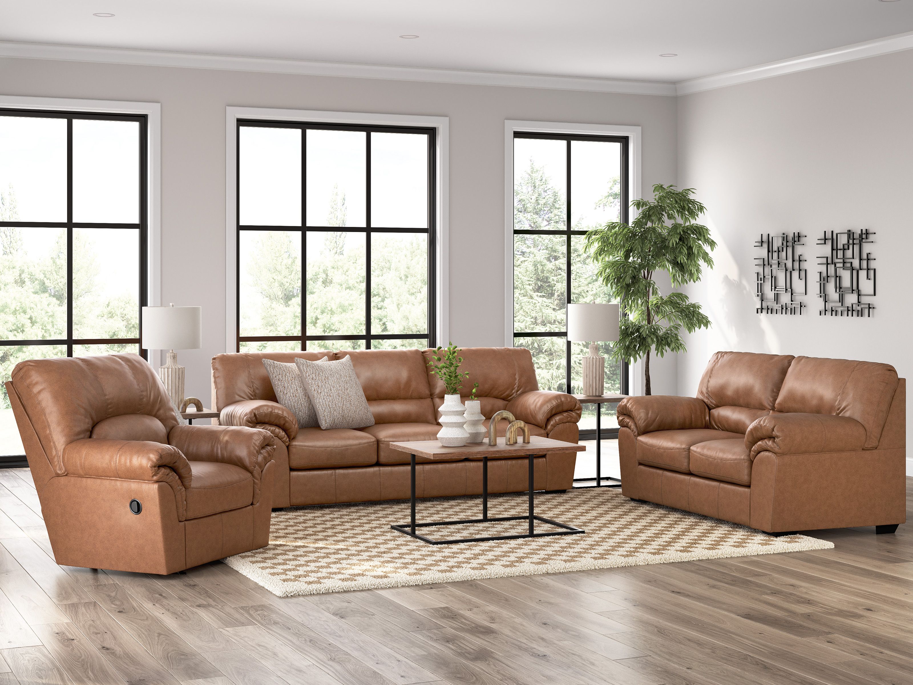 Akari light FLANNEL SOFAの オットマンとクッション Whitlock Caramel Living Room Set from Ashley Furniture | Coleman