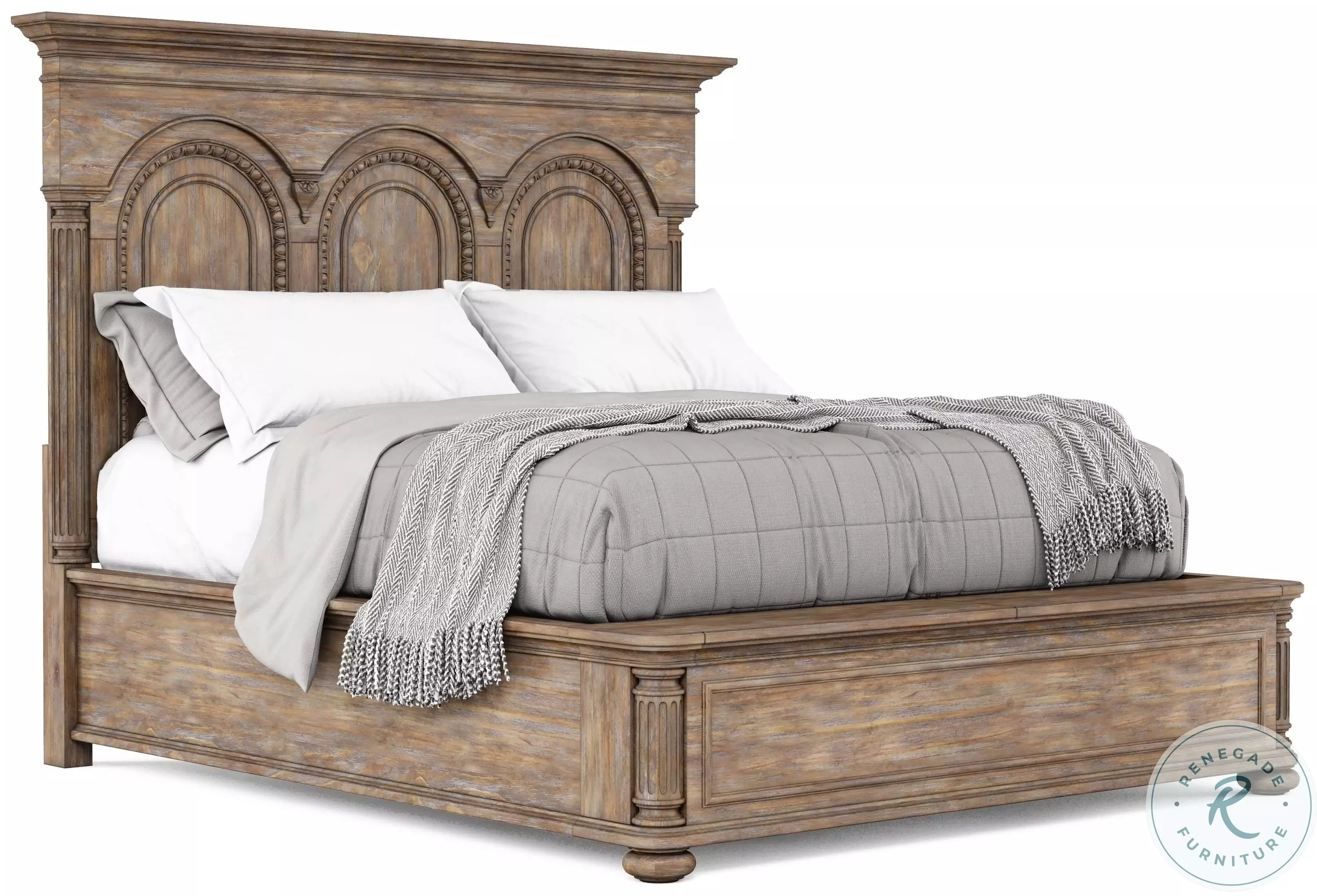 Architrave Rustic Almond King Panel Bed From ART | Coleman Furniture