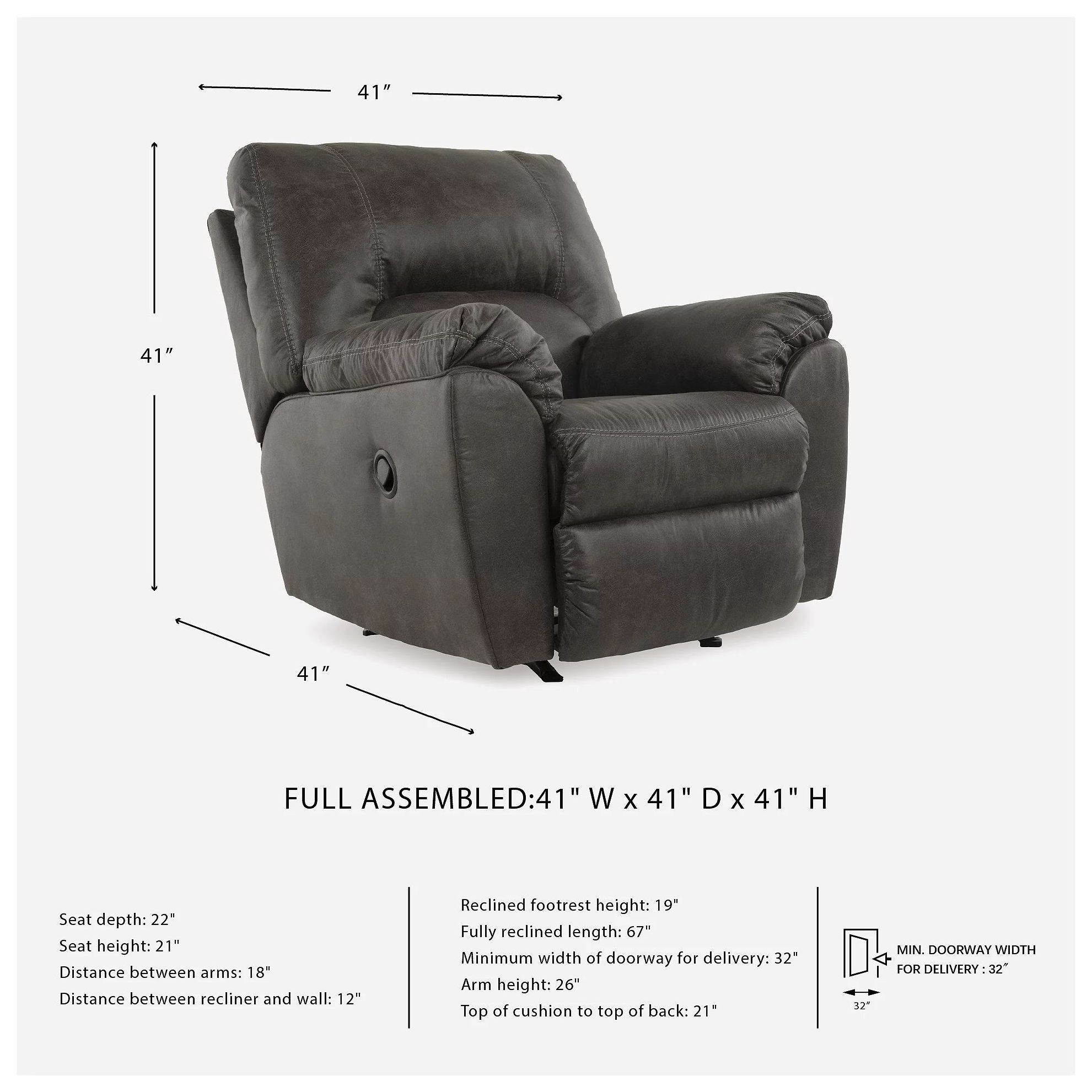 Tambo Pewter Rocker Recliner