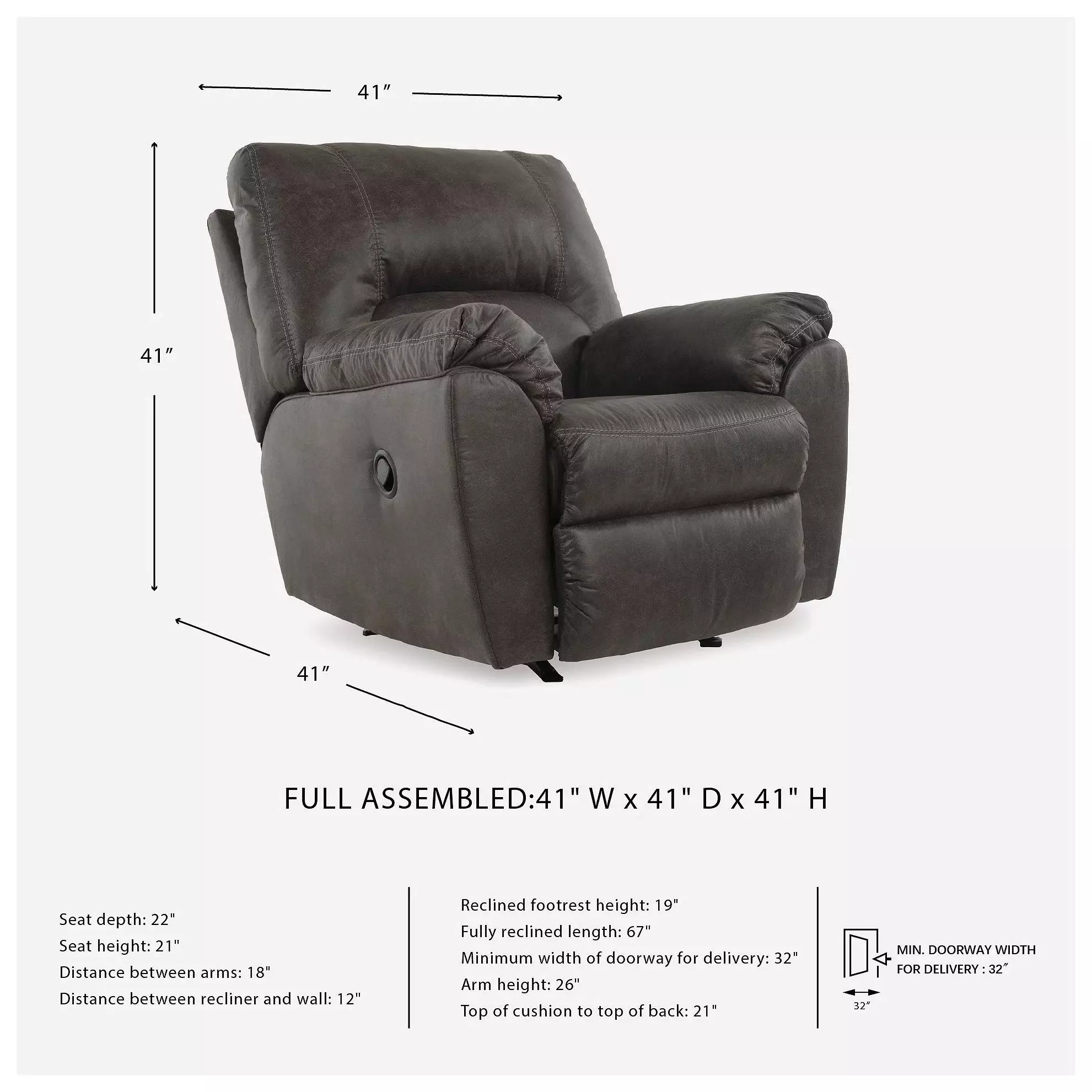 Tambo Pewter Rocker Recliner