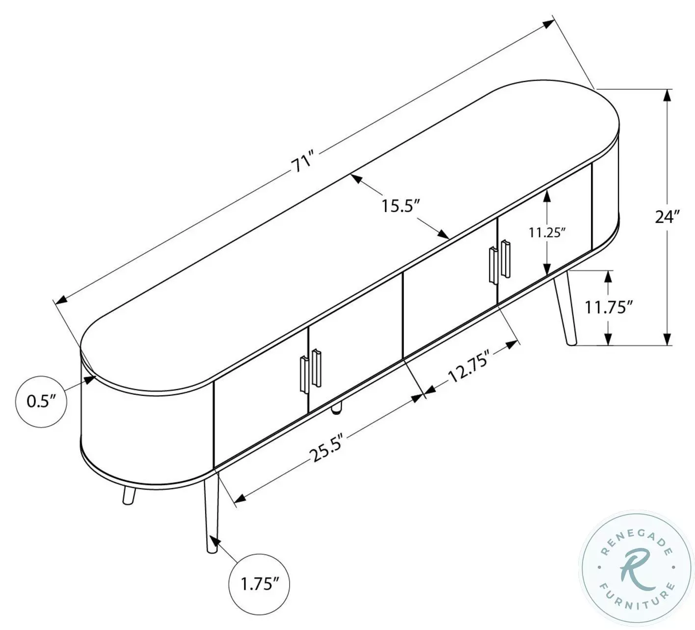 2799 Antique White TV Stand