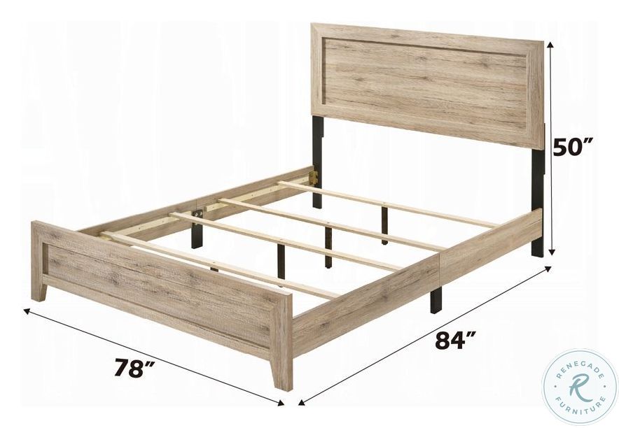 Miquell Natural Eastern King Panel Bed