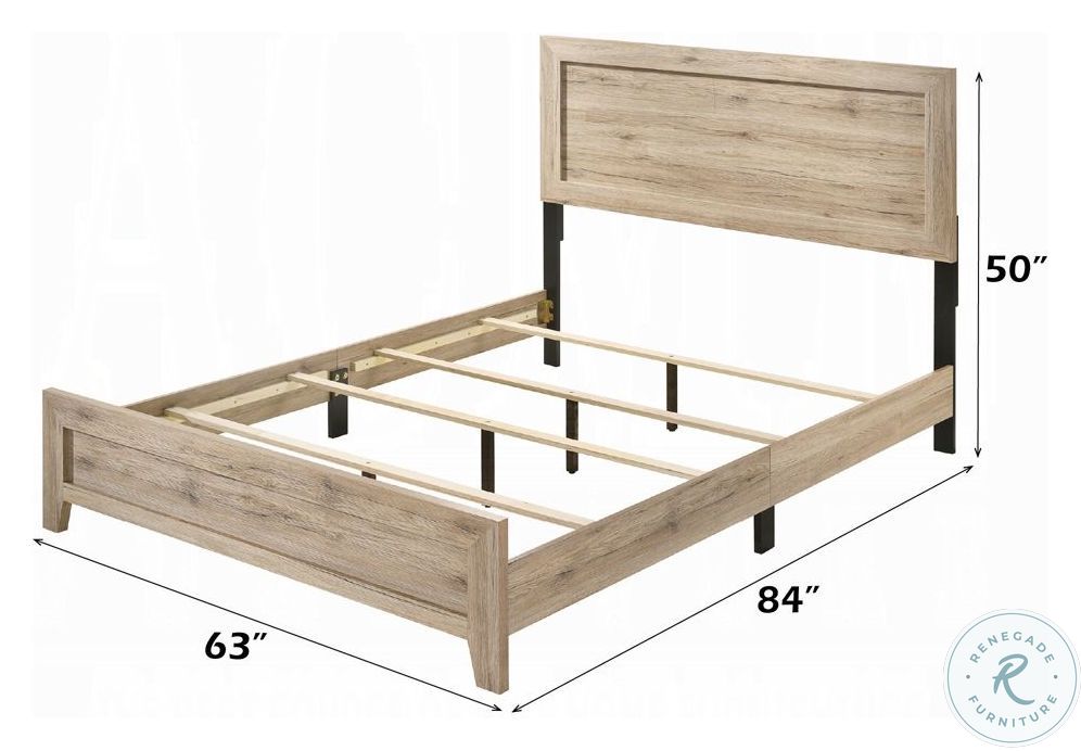 Miquell Natural Queen Panel Bed
