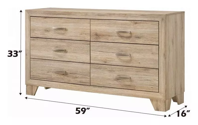Miquell Natural 6 Drawer Dresser