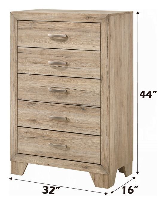 Miquell Natural 5 Drawer Chest