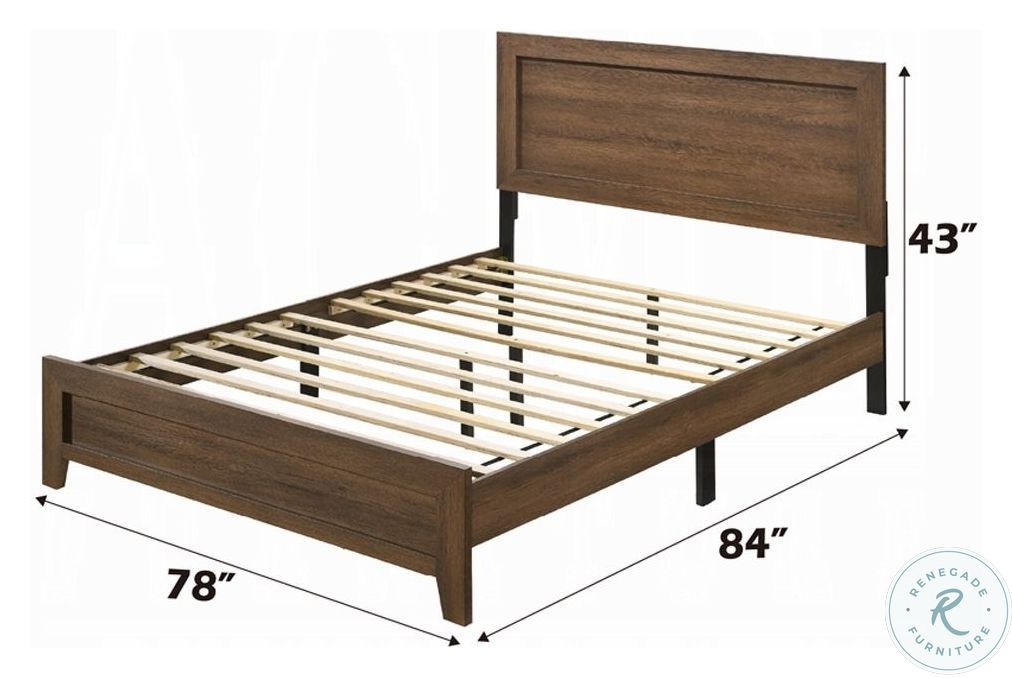 Miquell Oak Eastern King Panel Bed