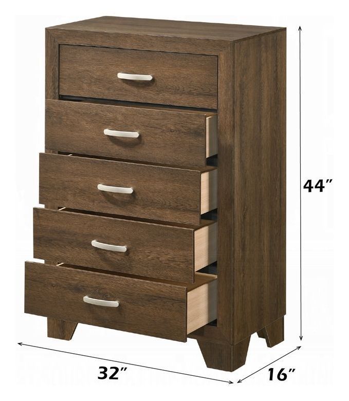 Miquell Oak 5 Drawer Chest