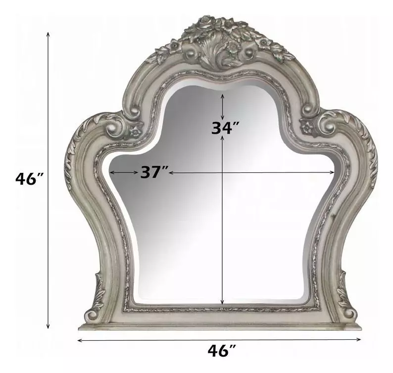 Dresden Vintage Bone White Arched Dresser Mirror