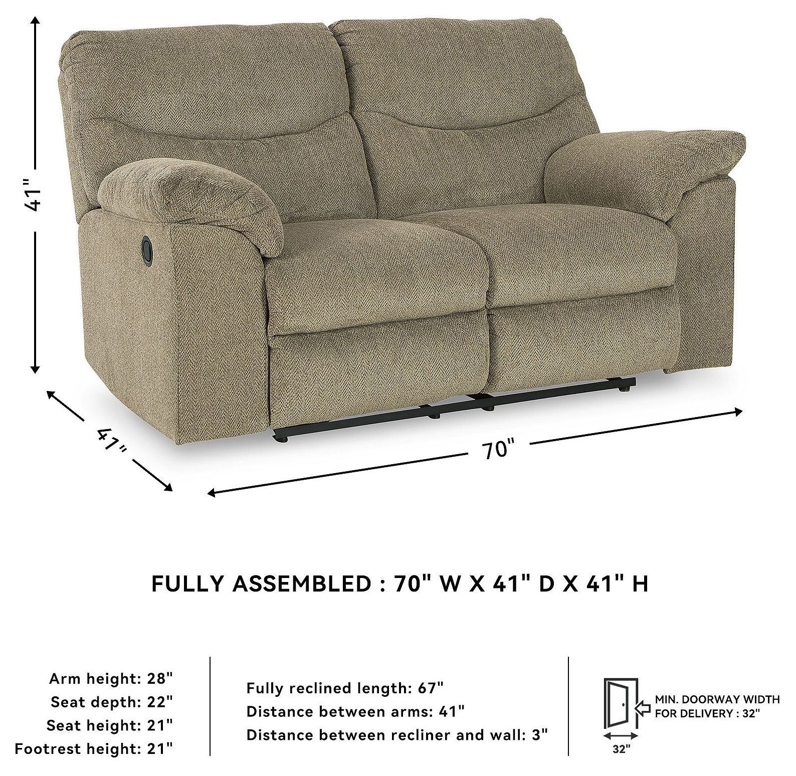 Alphons Briar Reclining Loveseat