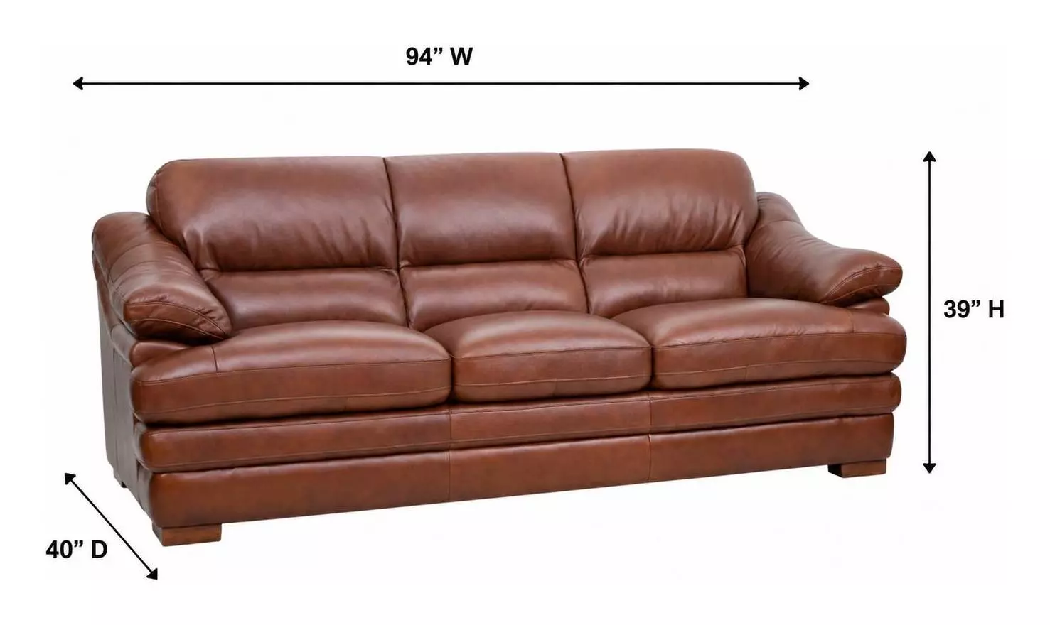 Tatum Brown Leather 94" Sofa