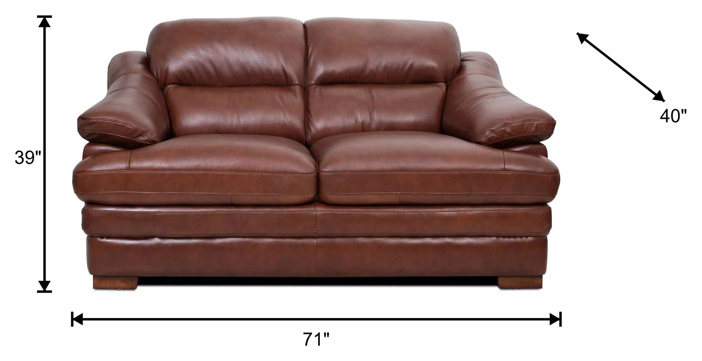 Tatum Brown Leather 71" Loveseat