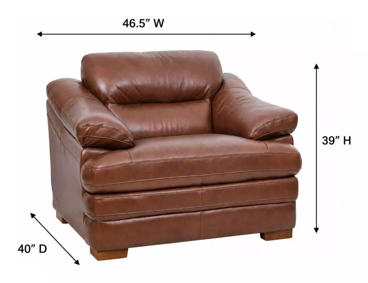 Tatum Brown Leather Upholstered Accent Chair