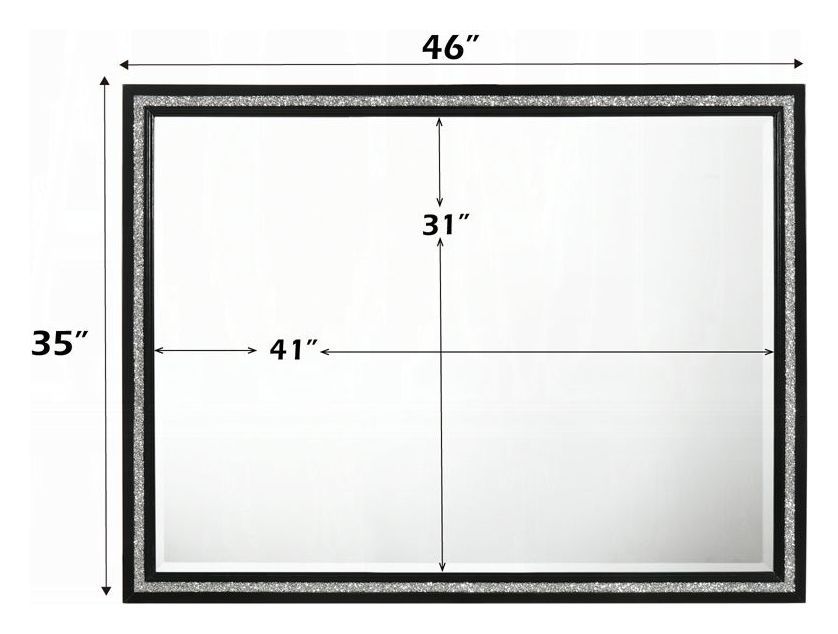 Haiden Weathered Black Rectangular Dresser Mirror