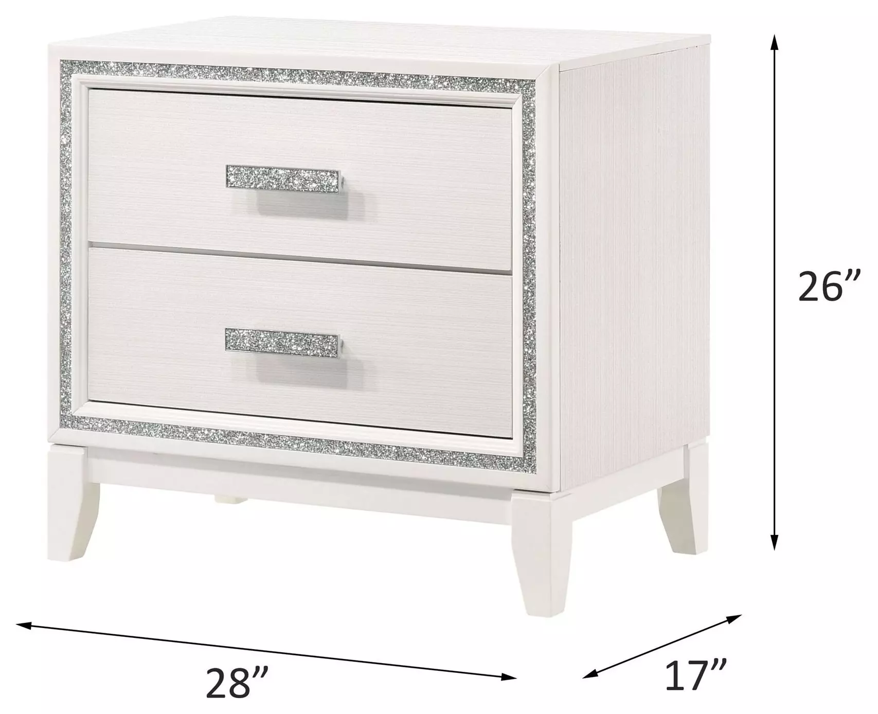 Haiden White 2 Drawer Nightstand