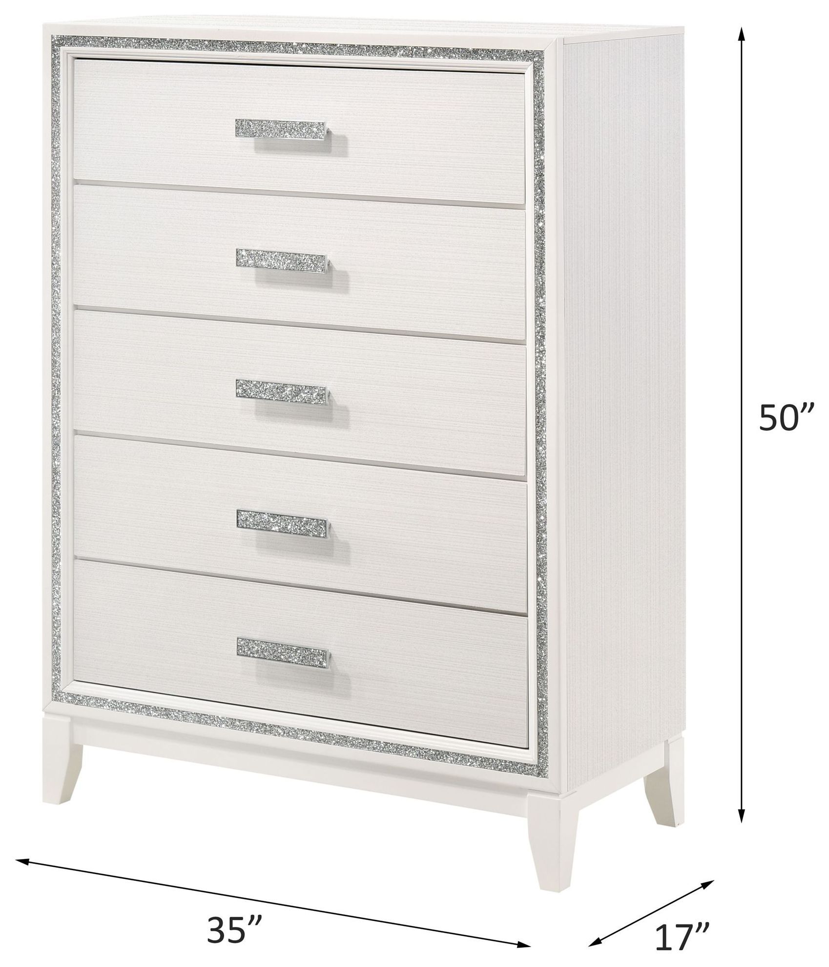 Haiden White 5 Drawer Chest