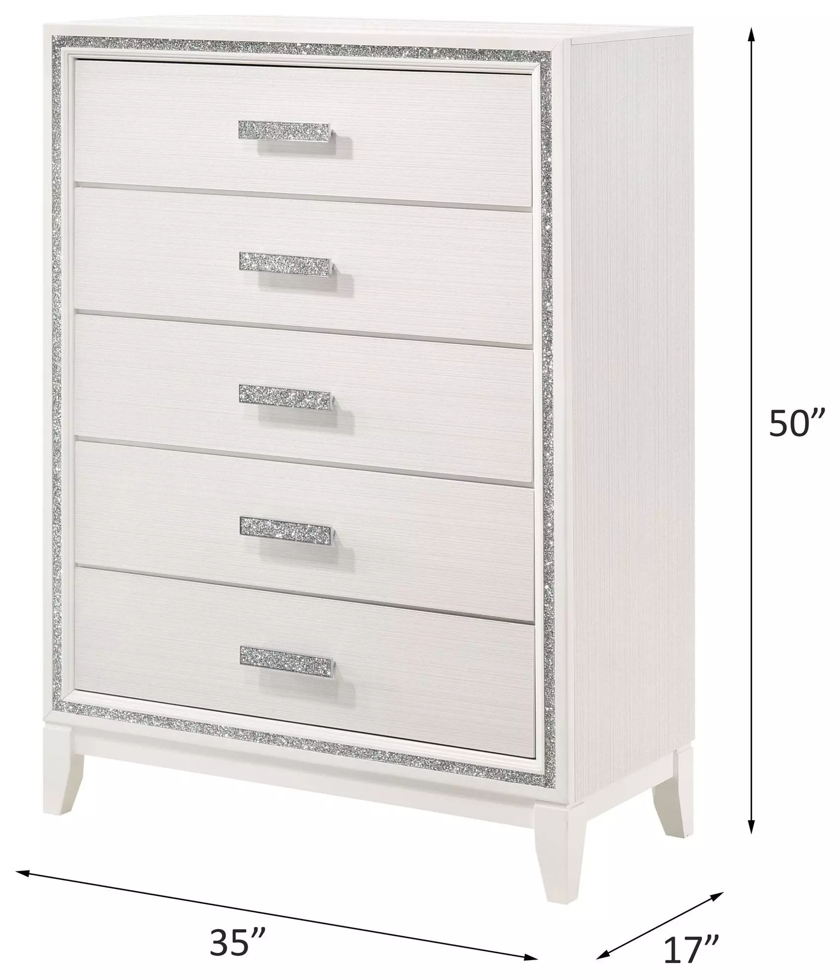 Haiden White 5 Drawer Chest