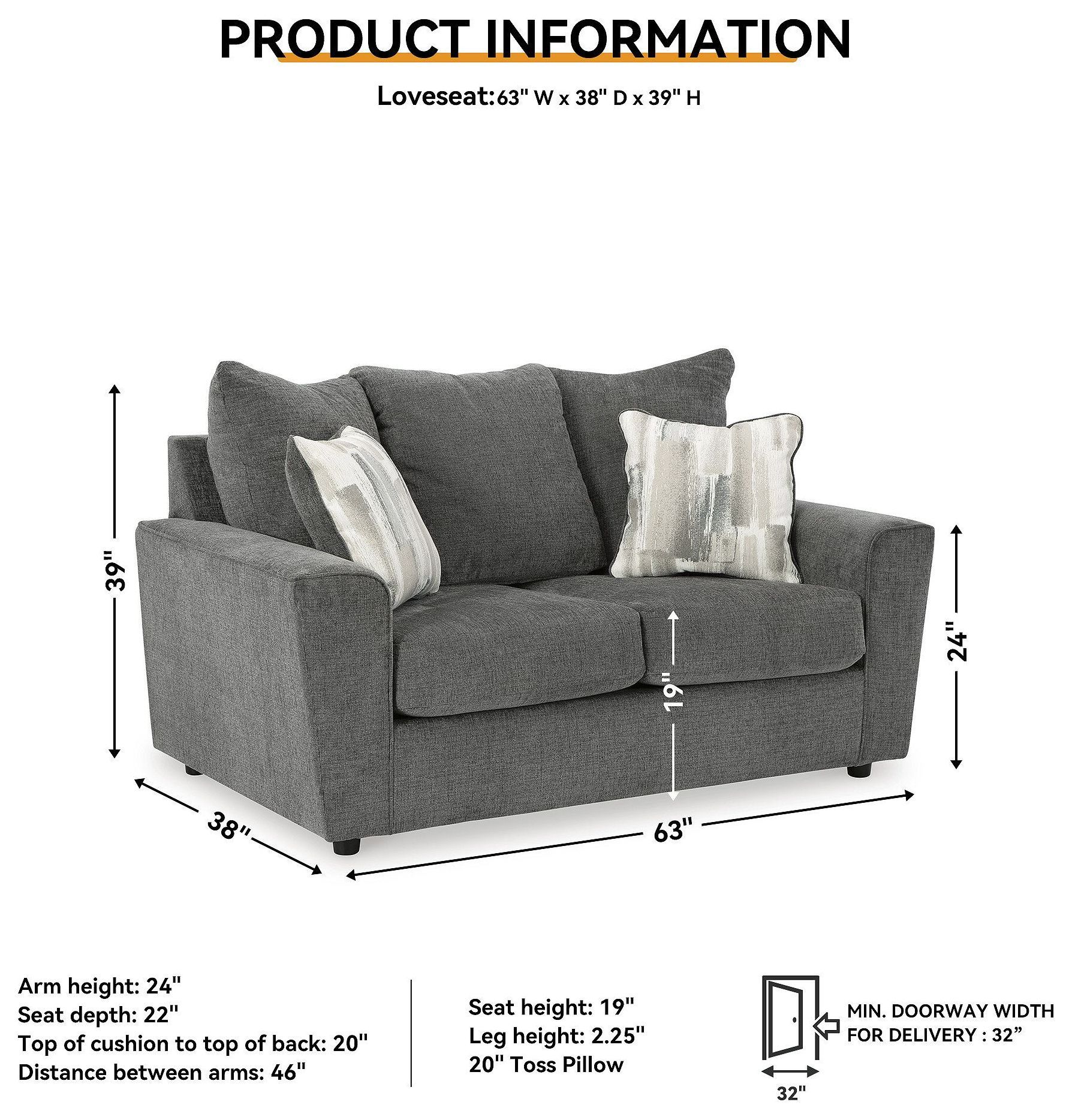 Stairatt Gravel Loveseat