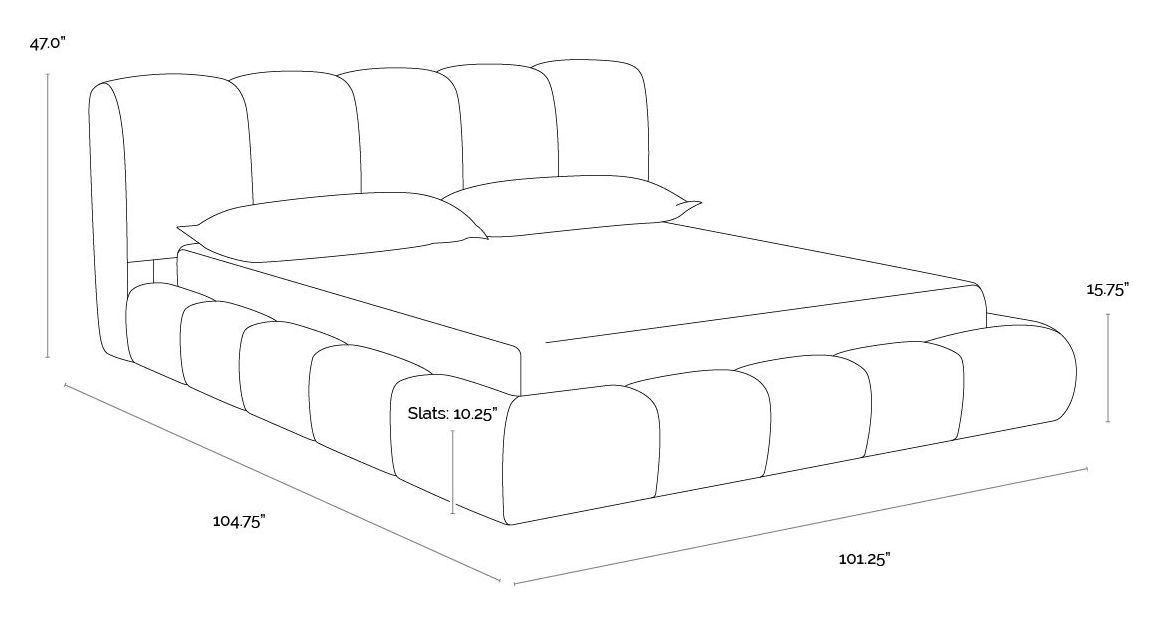 Liana Meg Ash King Upholstered Platform Bed
