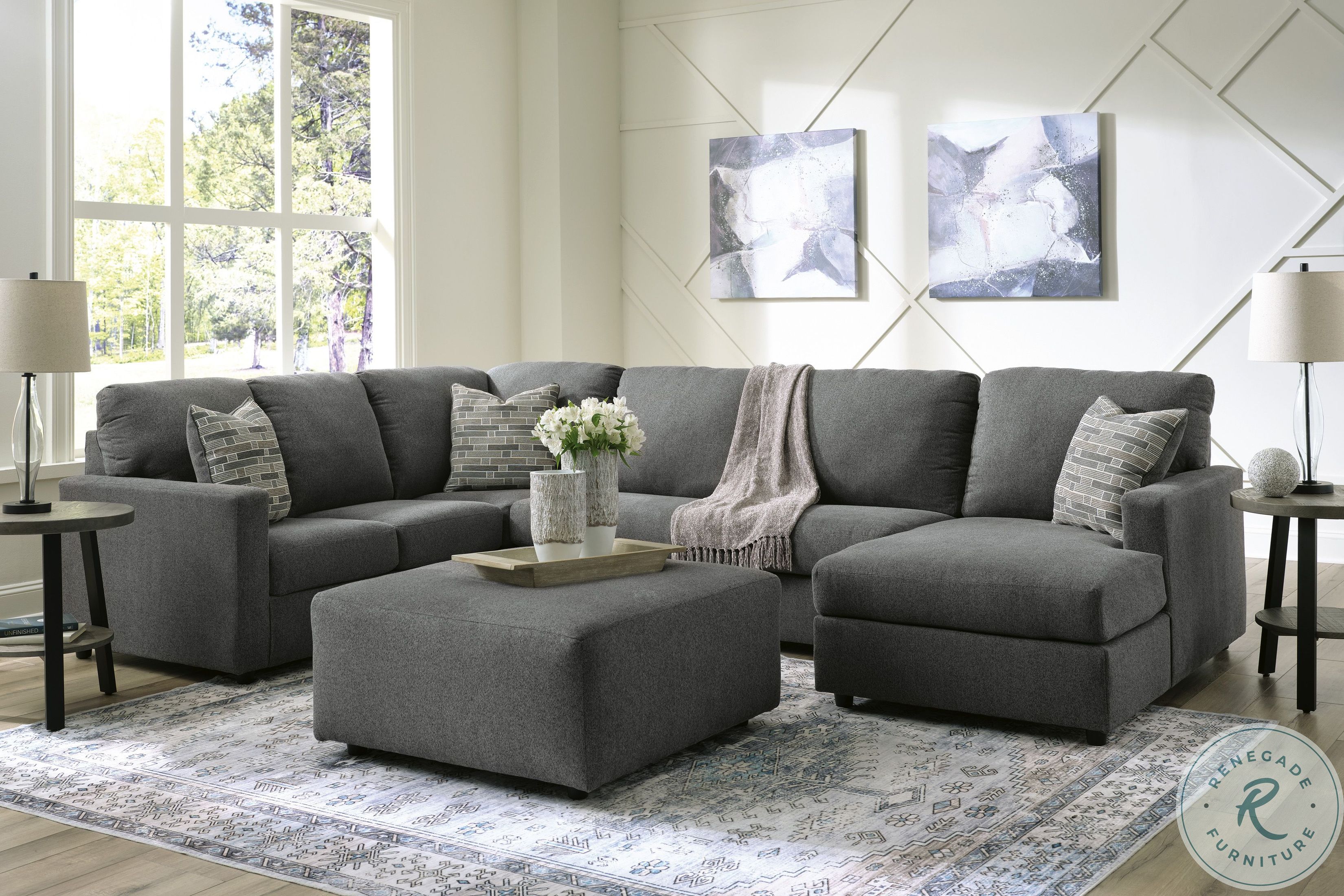 Edenfield Charcoal RAF Corner Chaise Sectional from Ashley Furniture