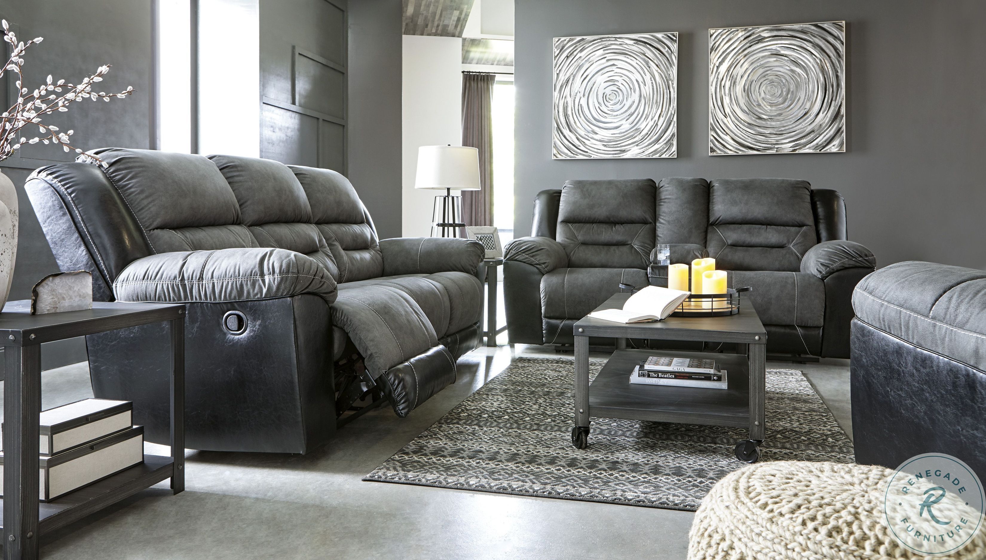 Earhart Slate Reclining Living Room Set from Ashley Coleman Furniture
