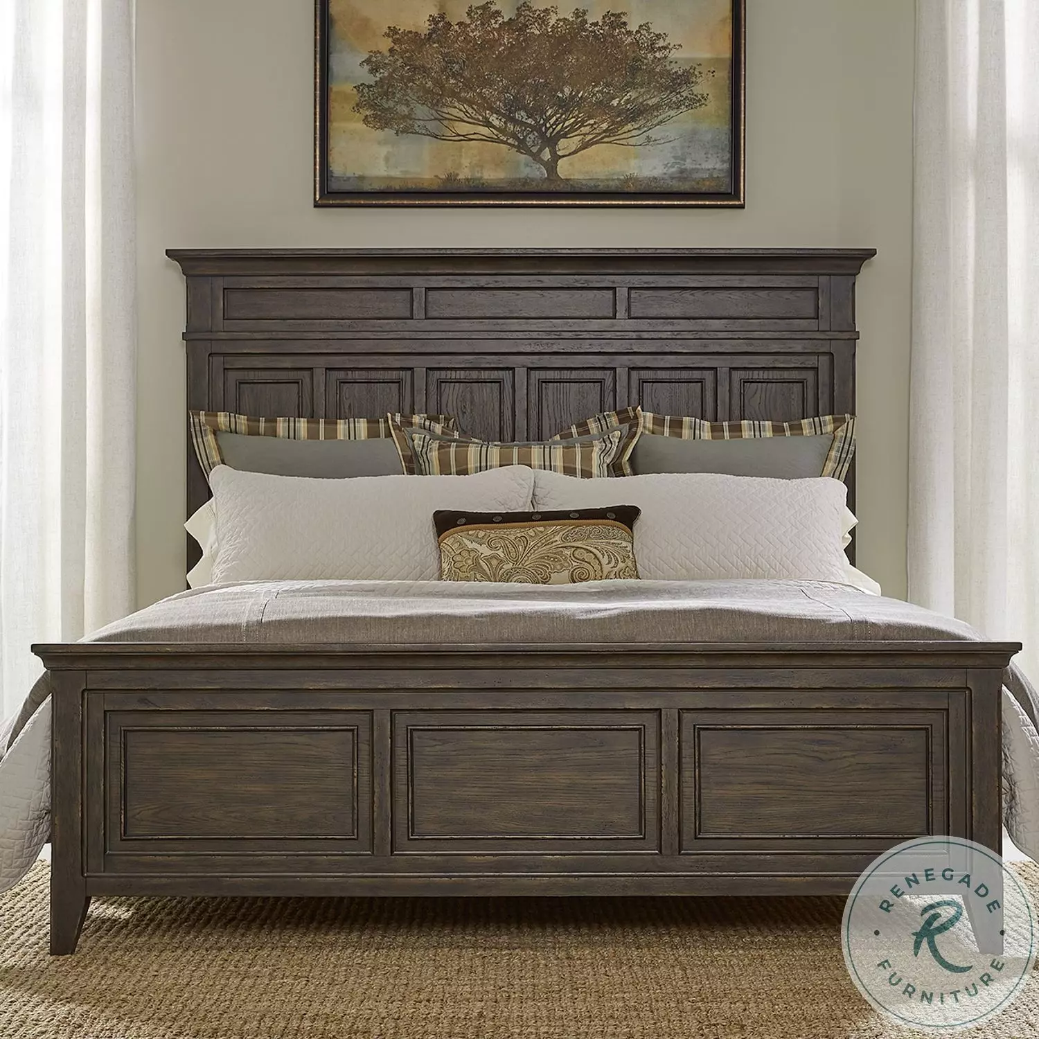 Paradise Valley Saddle Brown King Panel Bed From Liberty Furniture