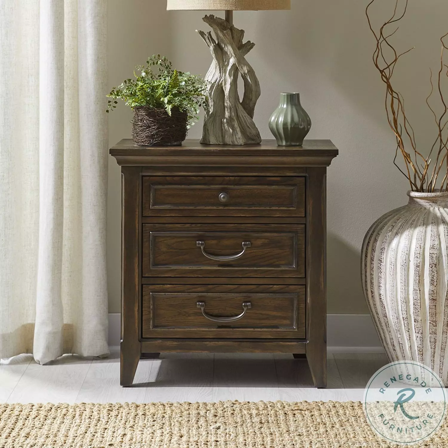 Paradise Valley Saddle Brown Nightstand From Liberty Furniture