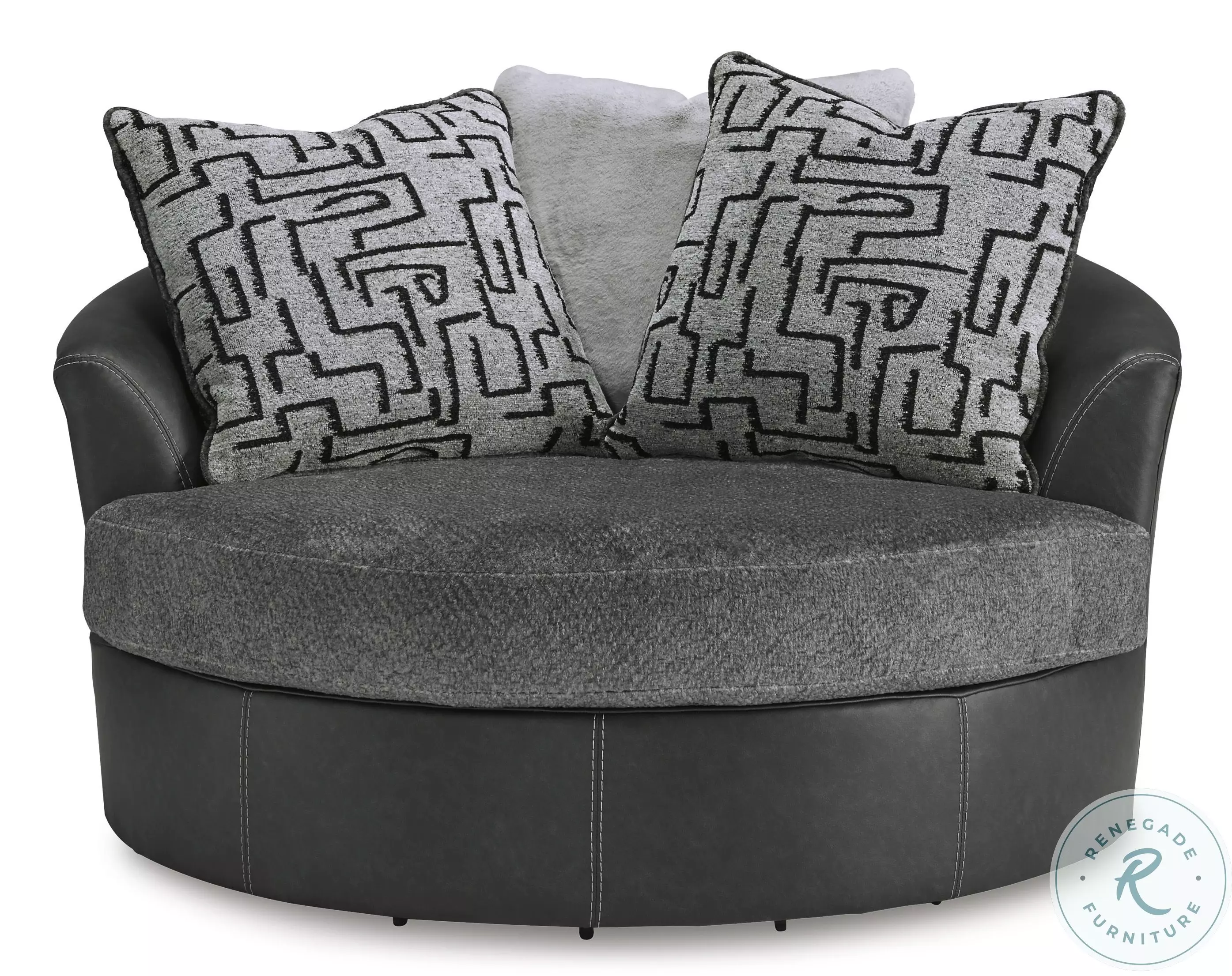 risa専用heve Arch Peplum knit charcoal Brixley Pier Graphite Oversized Swivel Accent Chair From Ashley