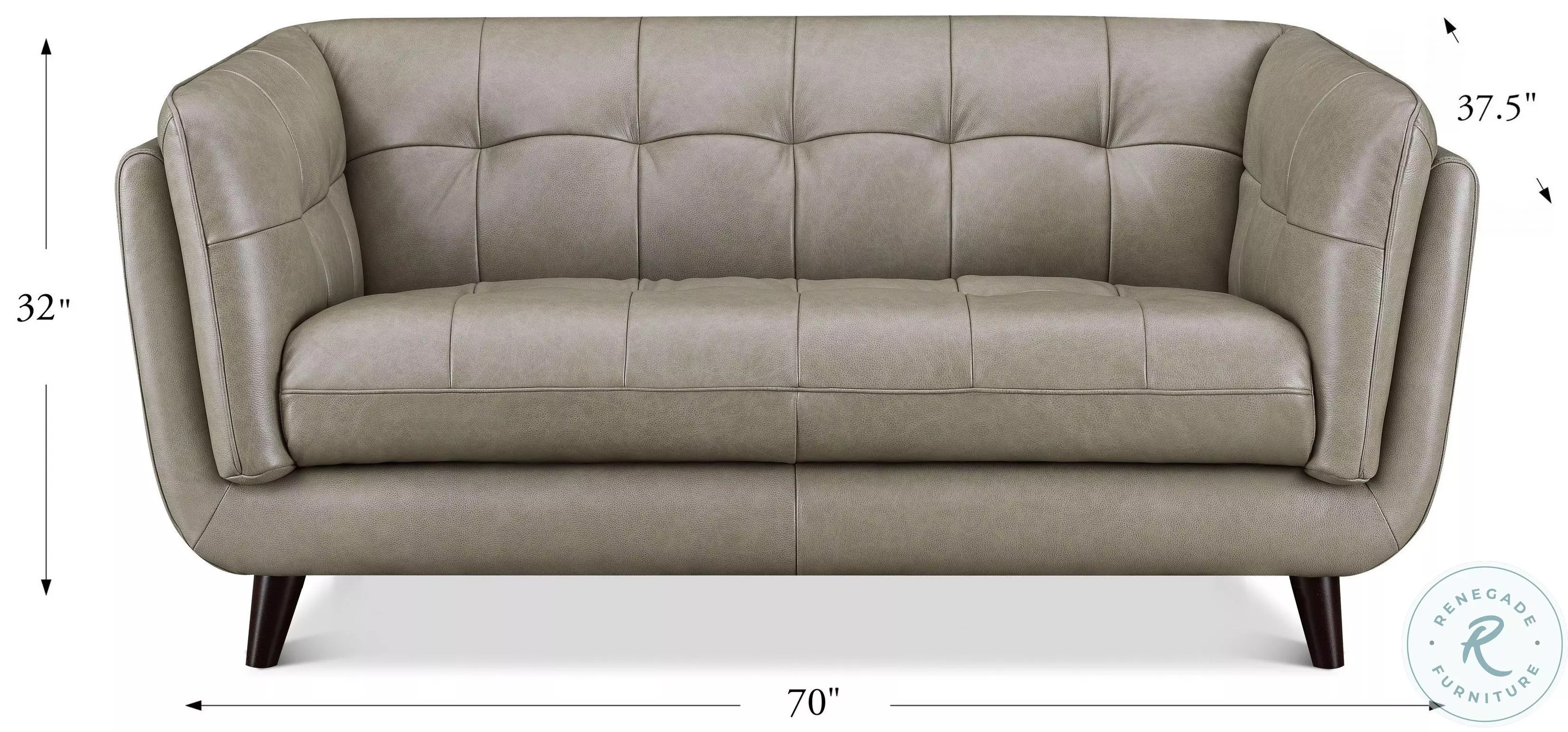 Sorella Slate Leather 70" Loveseat