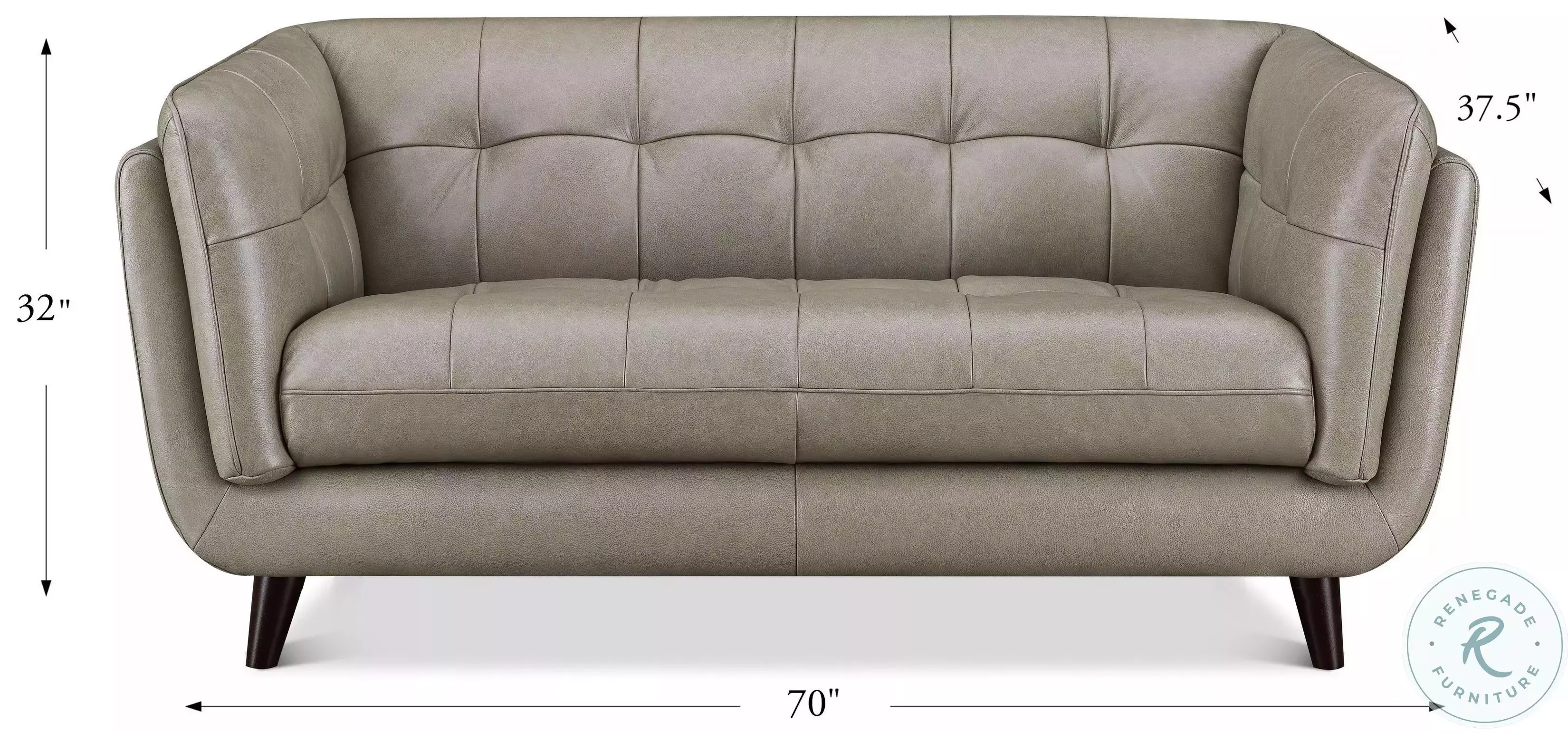 Sorella Slate Leather 70" Loveseat