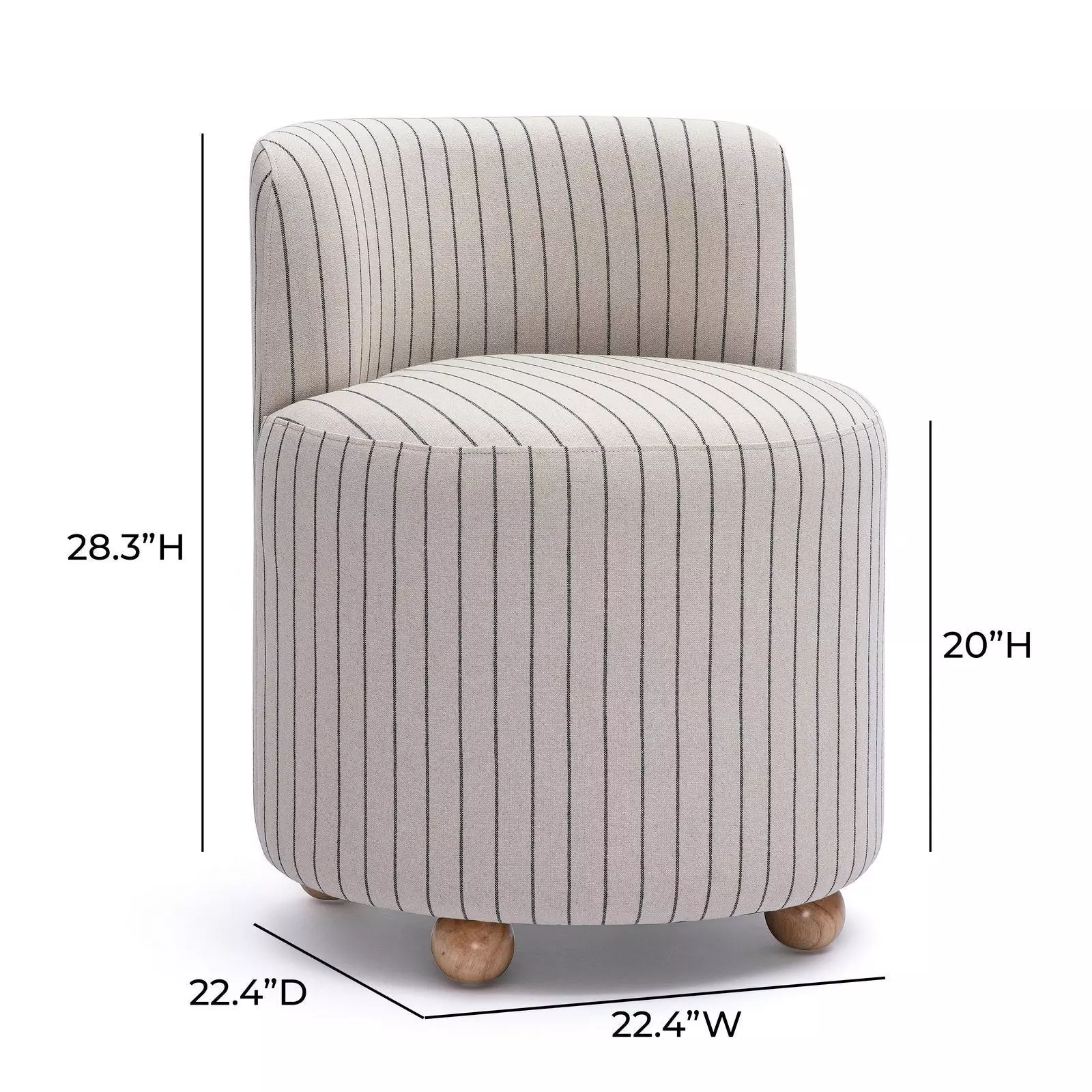 Hakuna Black and White Upholstered Desk Chair