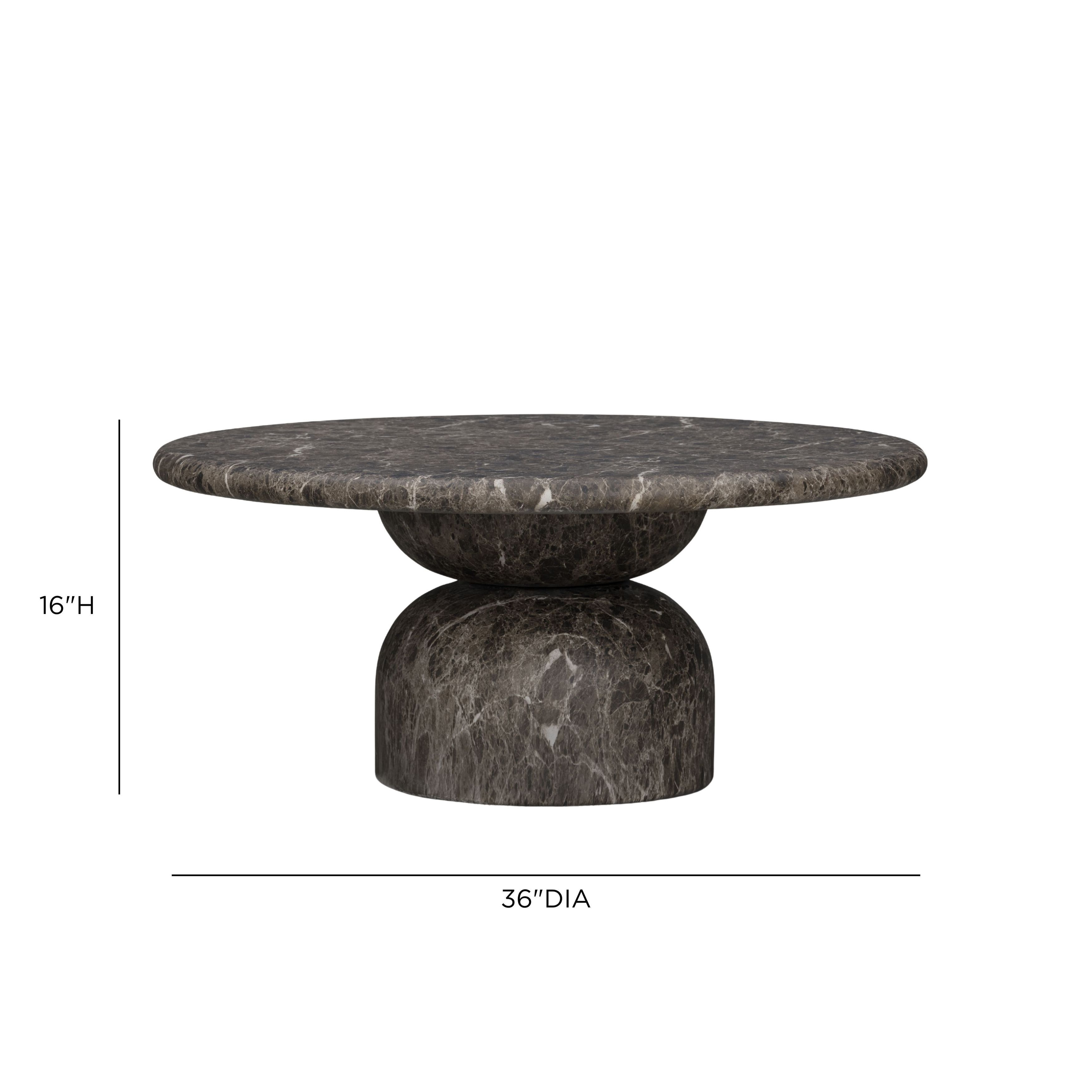 Cynthia Dark Emperador Outdoor Round Coffee Table