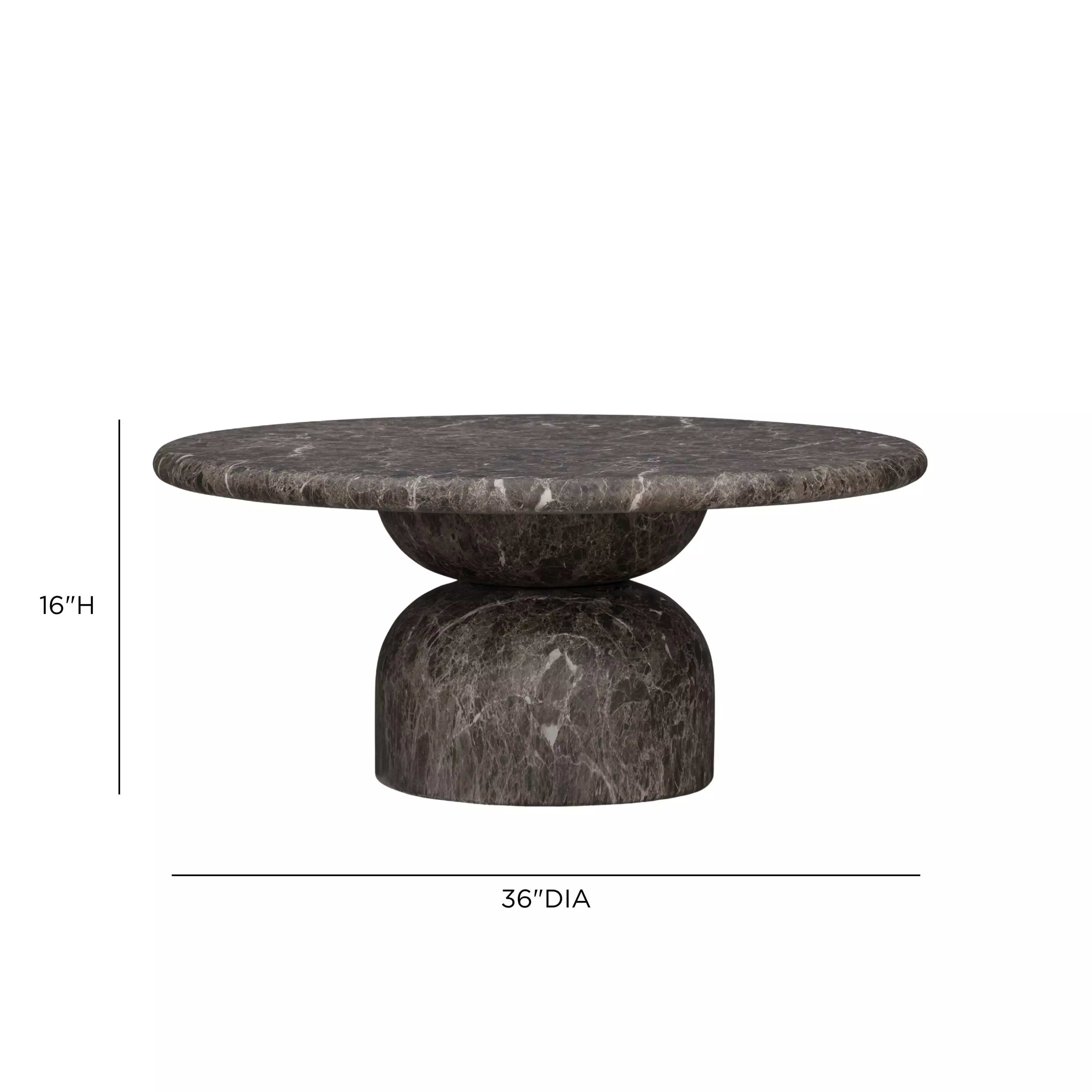 Cynthia Dark Emperador Outdoor Round Coffee Table