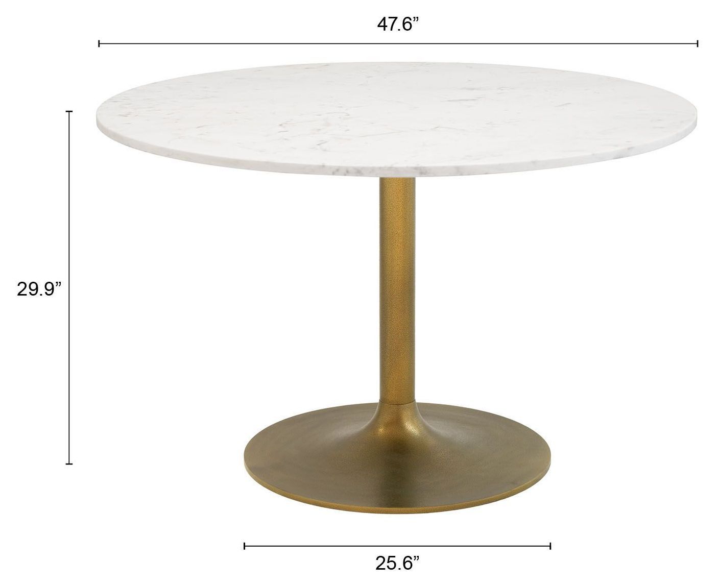 Ithaca White And Gold Dining Table