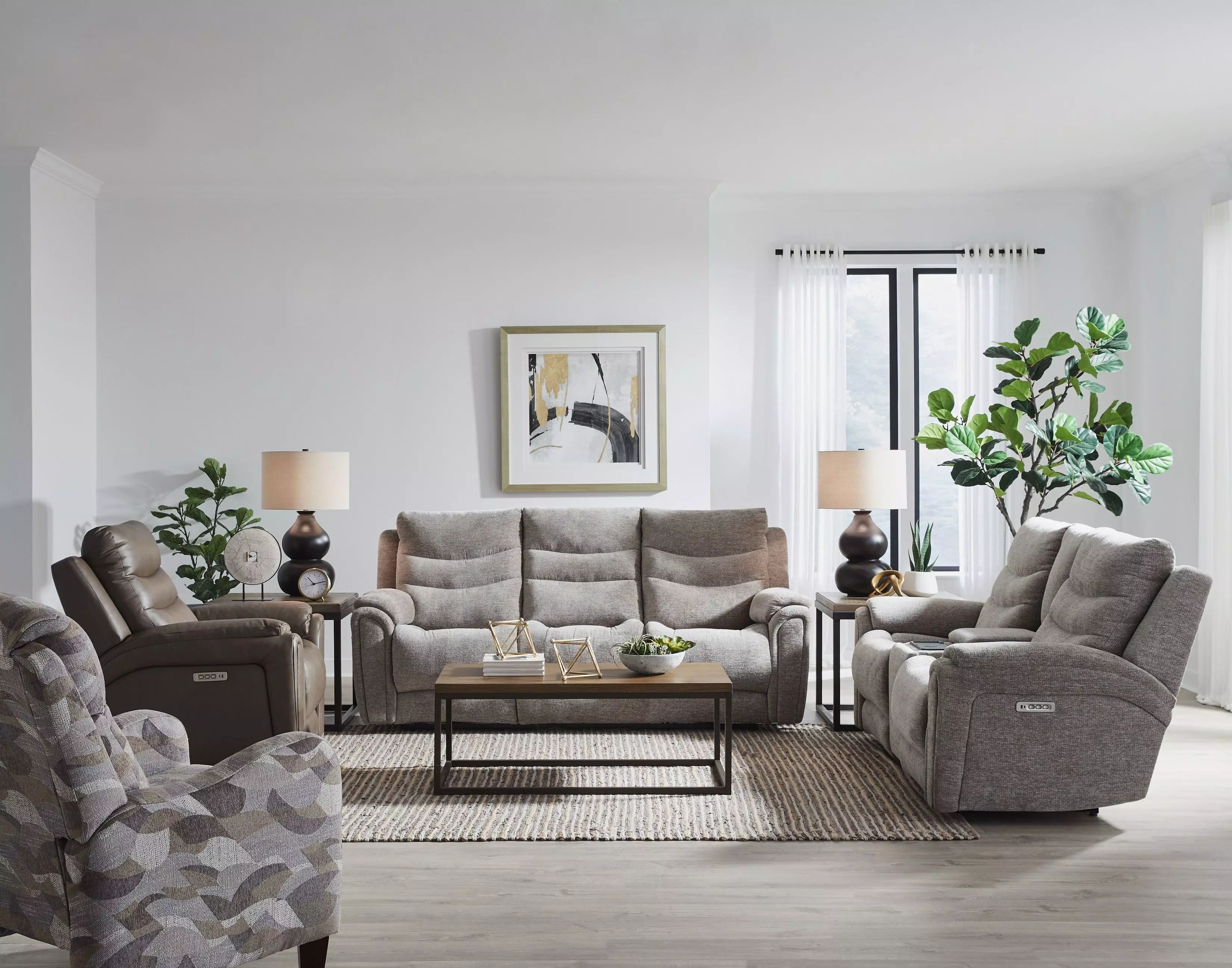 Catalina Sandstone Zero Gravity Triple Power Reclining Living Room