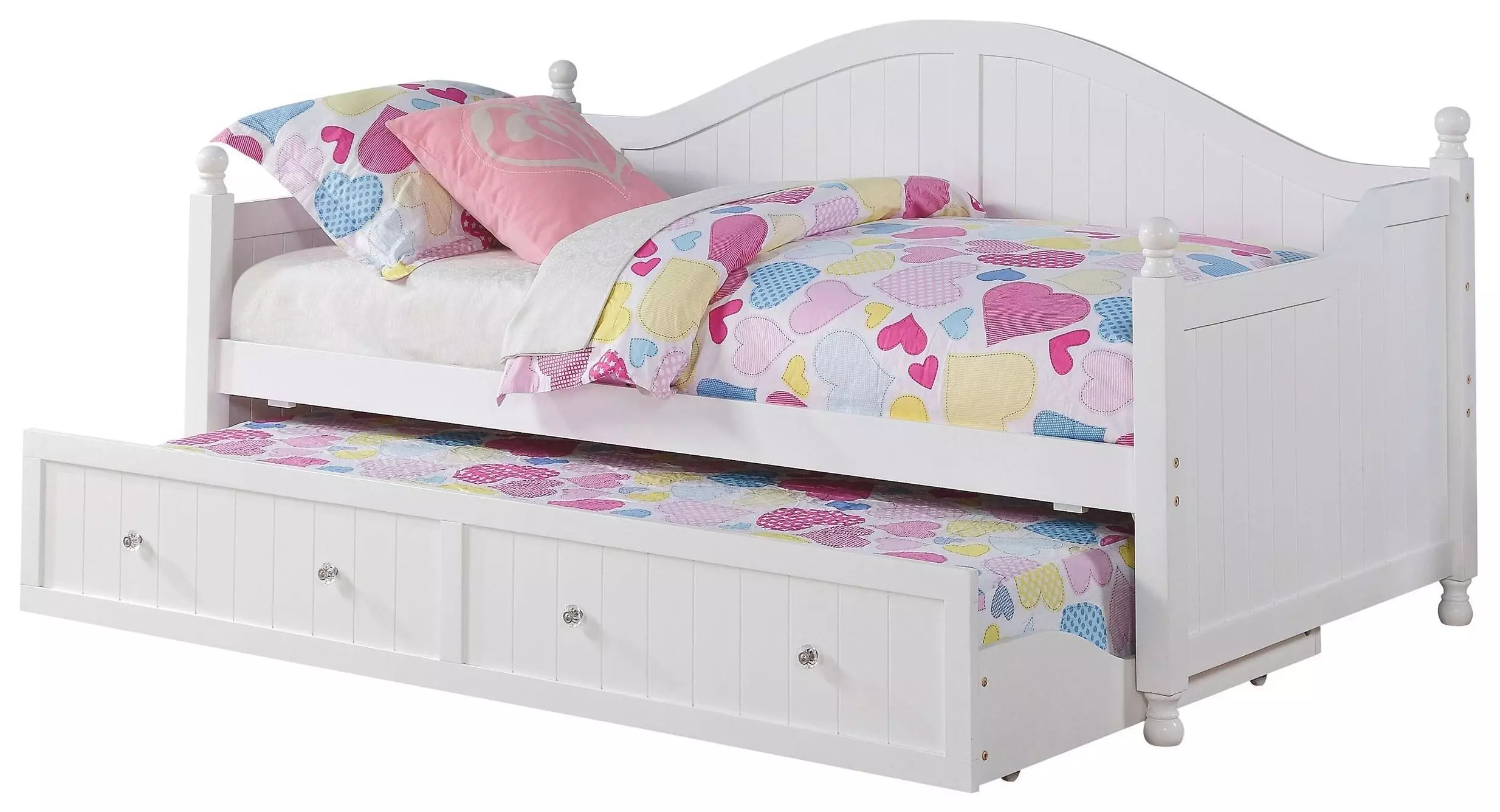 Julie Ann White Curved Back Twin Daybed With Trundle from Coaster