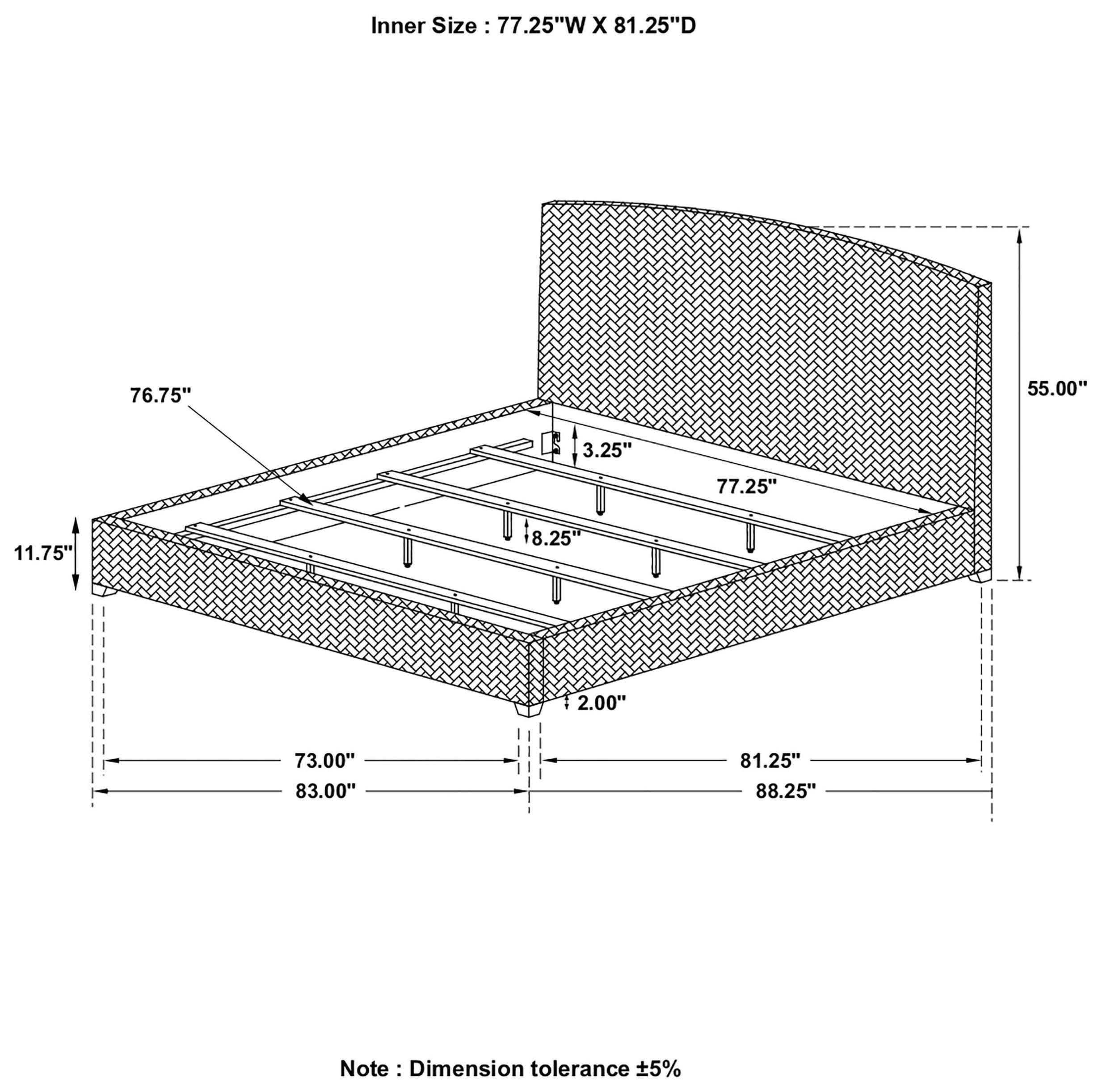 Laughton Amber King Panel Bed