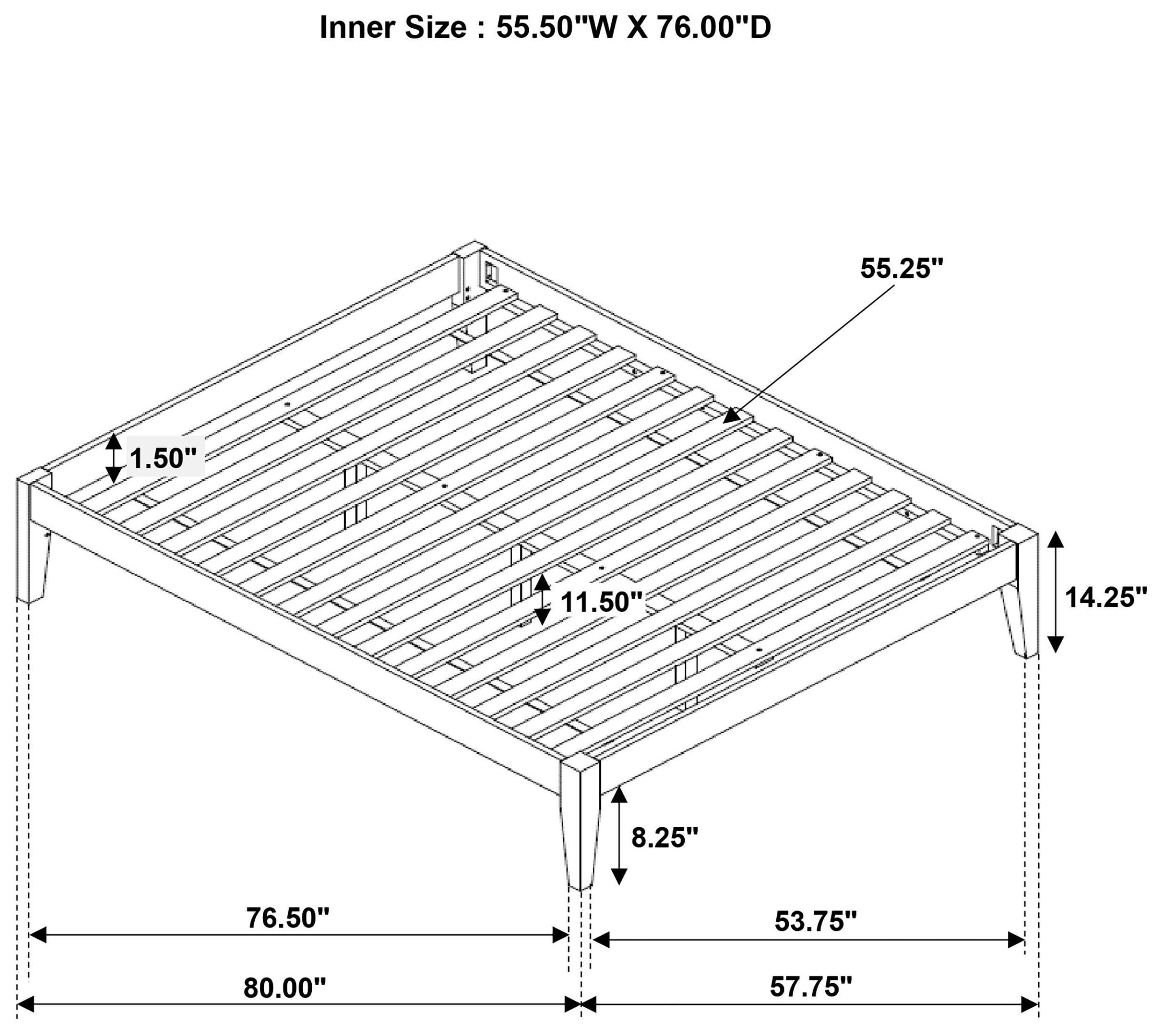 Hounslow Cappuccino Full Universal Platform Bed