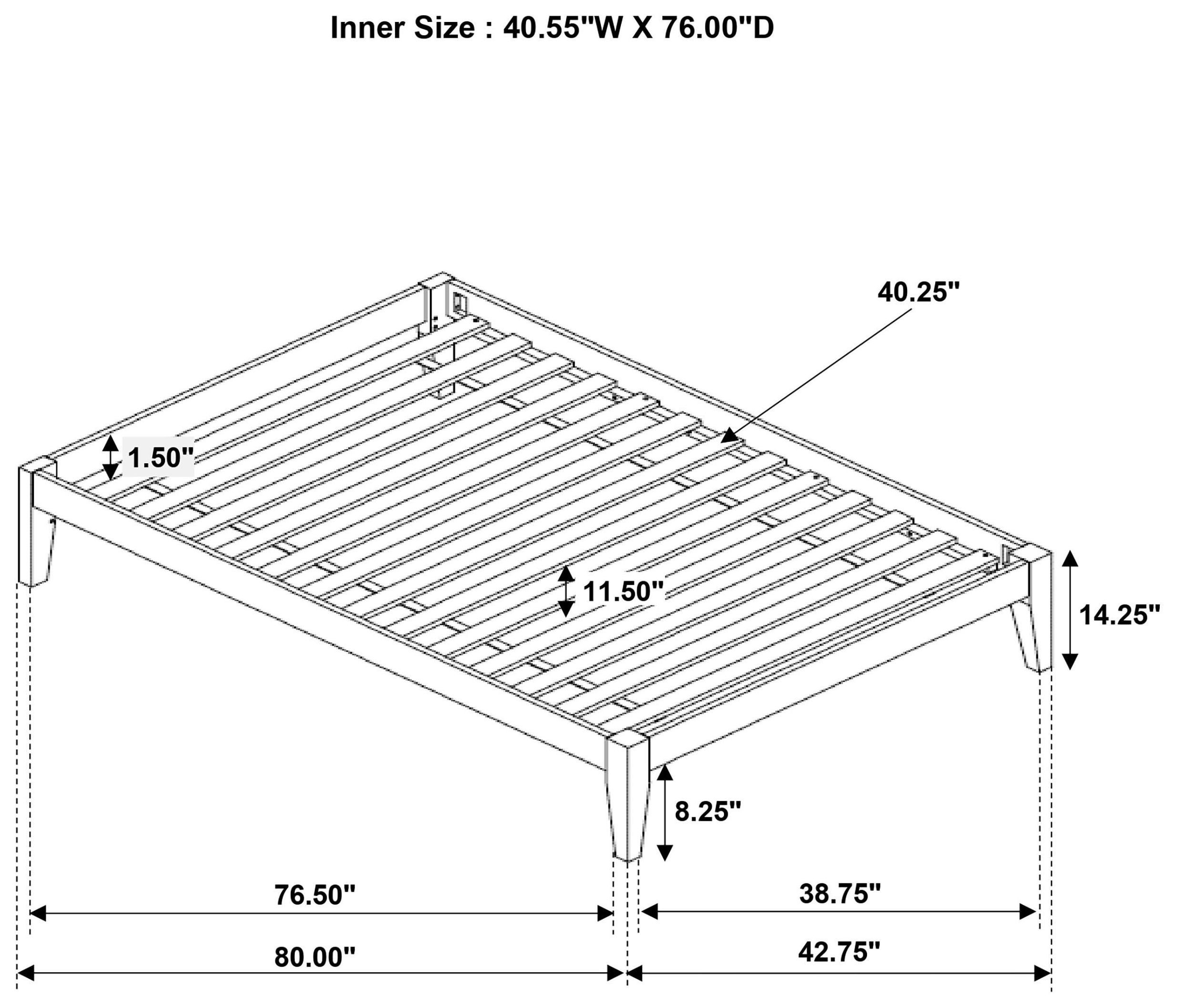 Hounslow Cappuccino Twin Universal Platform Bed