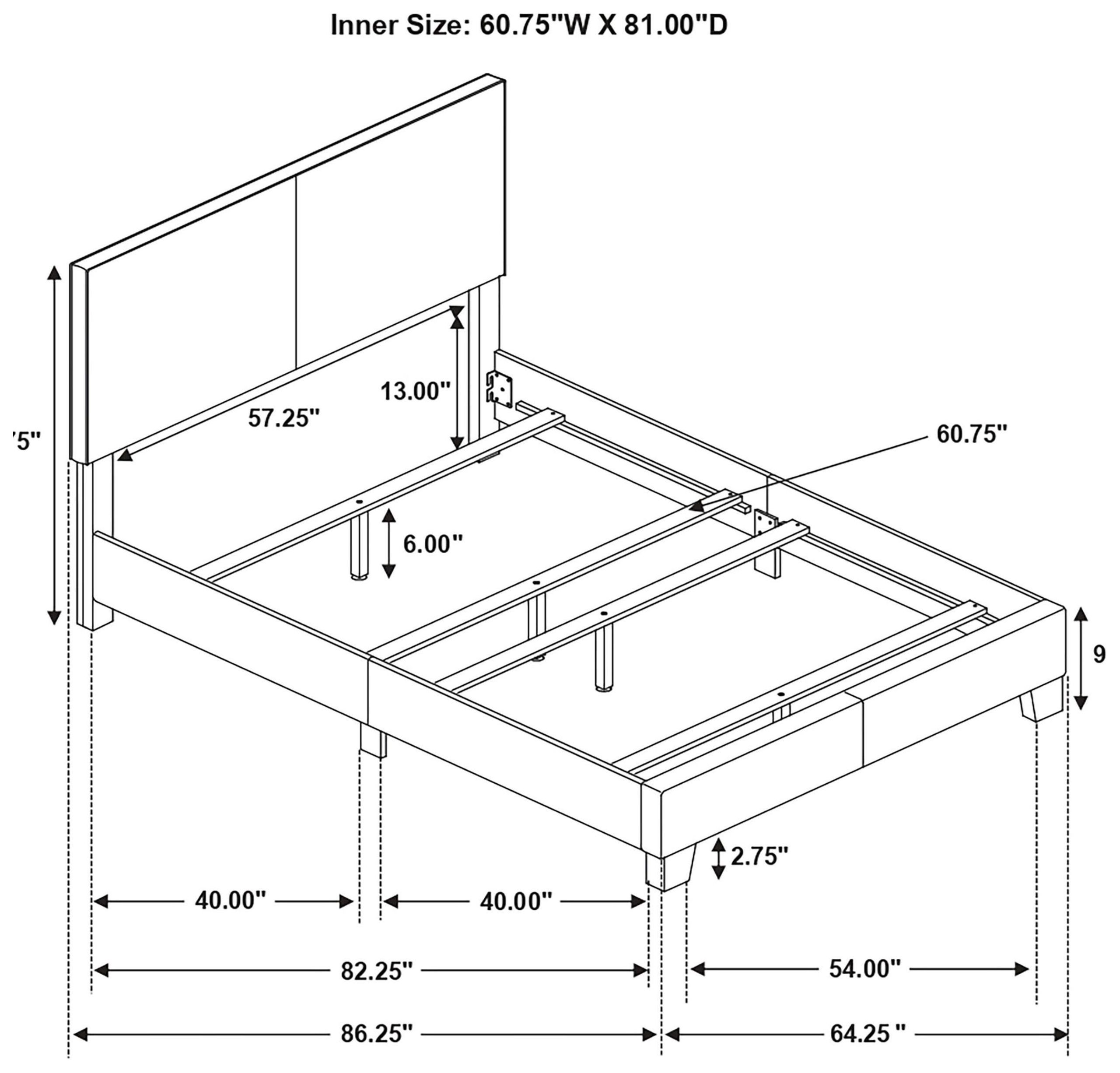 Dorian Brown Upholstered Queen Panel Bed