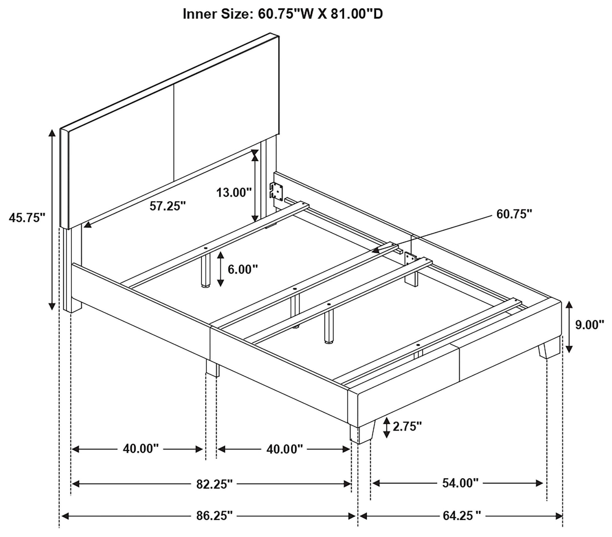 Dorian Grey Upholstered Queen Panel Bed