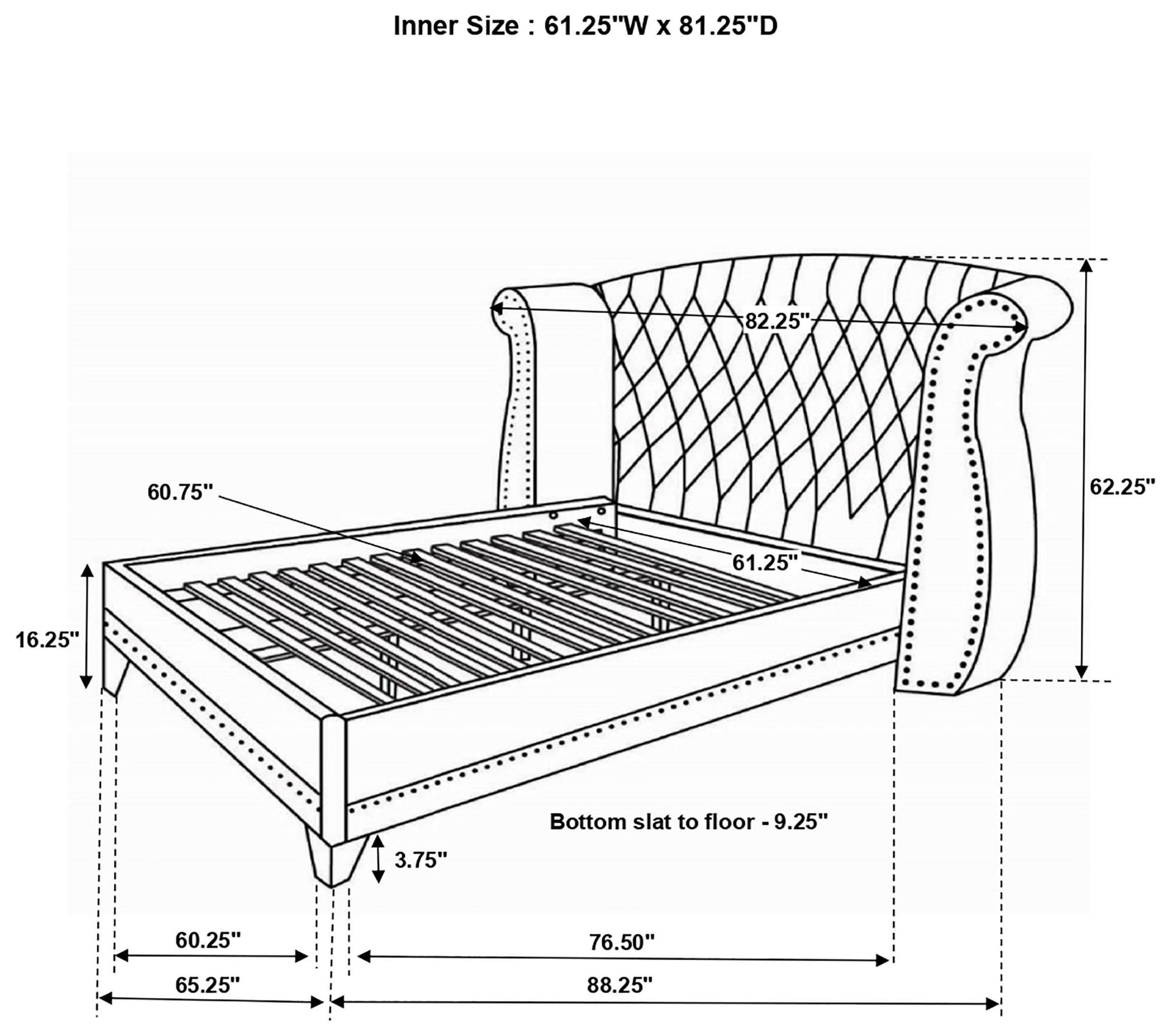 Barzini White Queen Upholstered Platform Bed