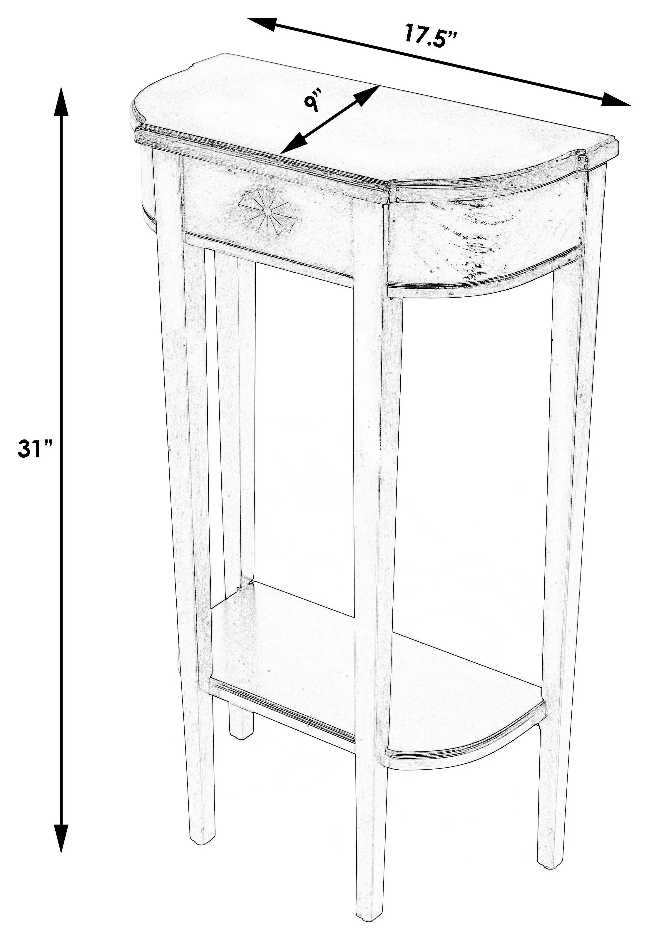 Wendell Brown Demilune Console Table