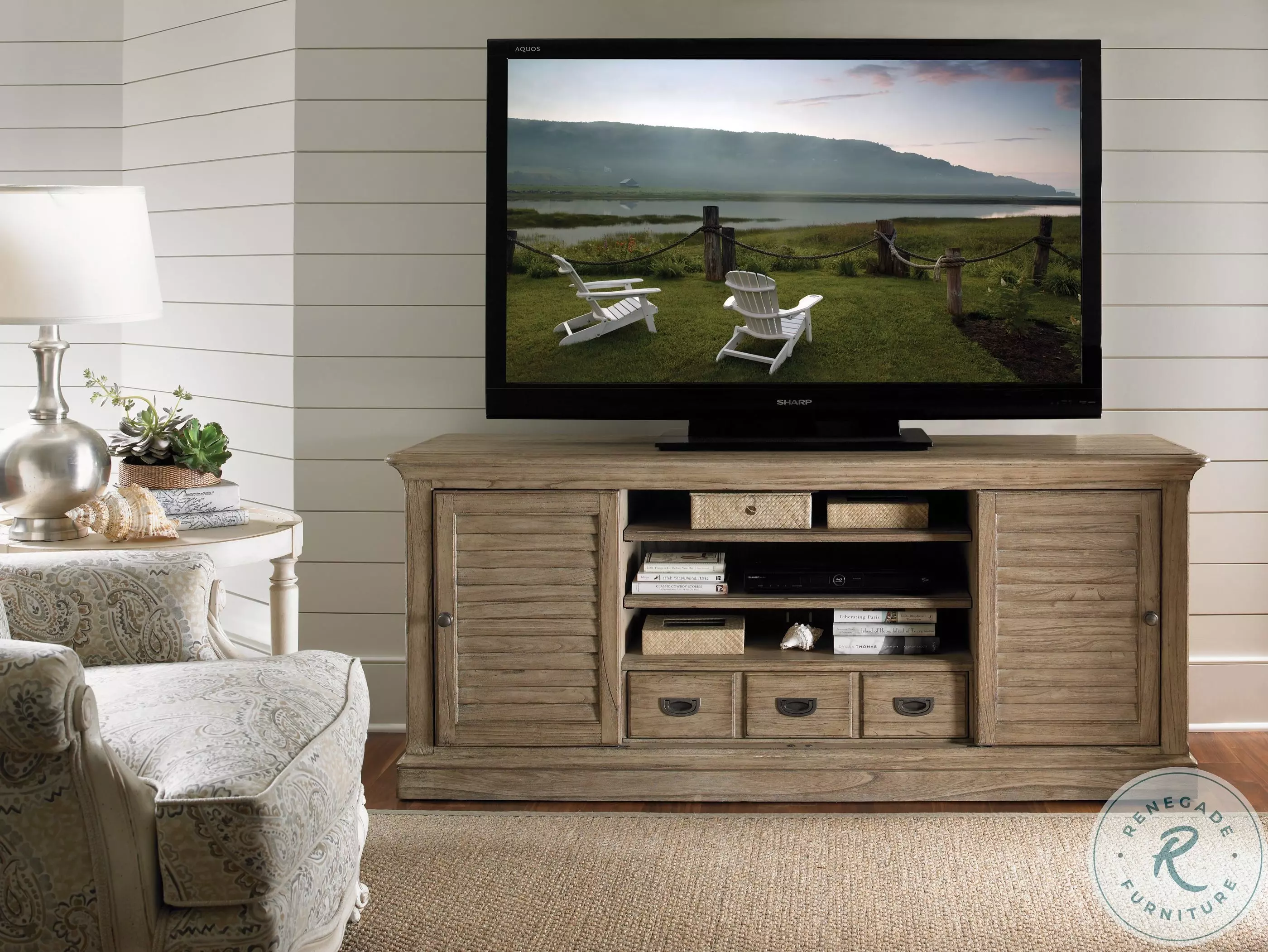 TV's HIGH ティーヴィーズ ハイ ティービーズ Barton Creek Weather Gray Driftwood Travis TV Stand From Home