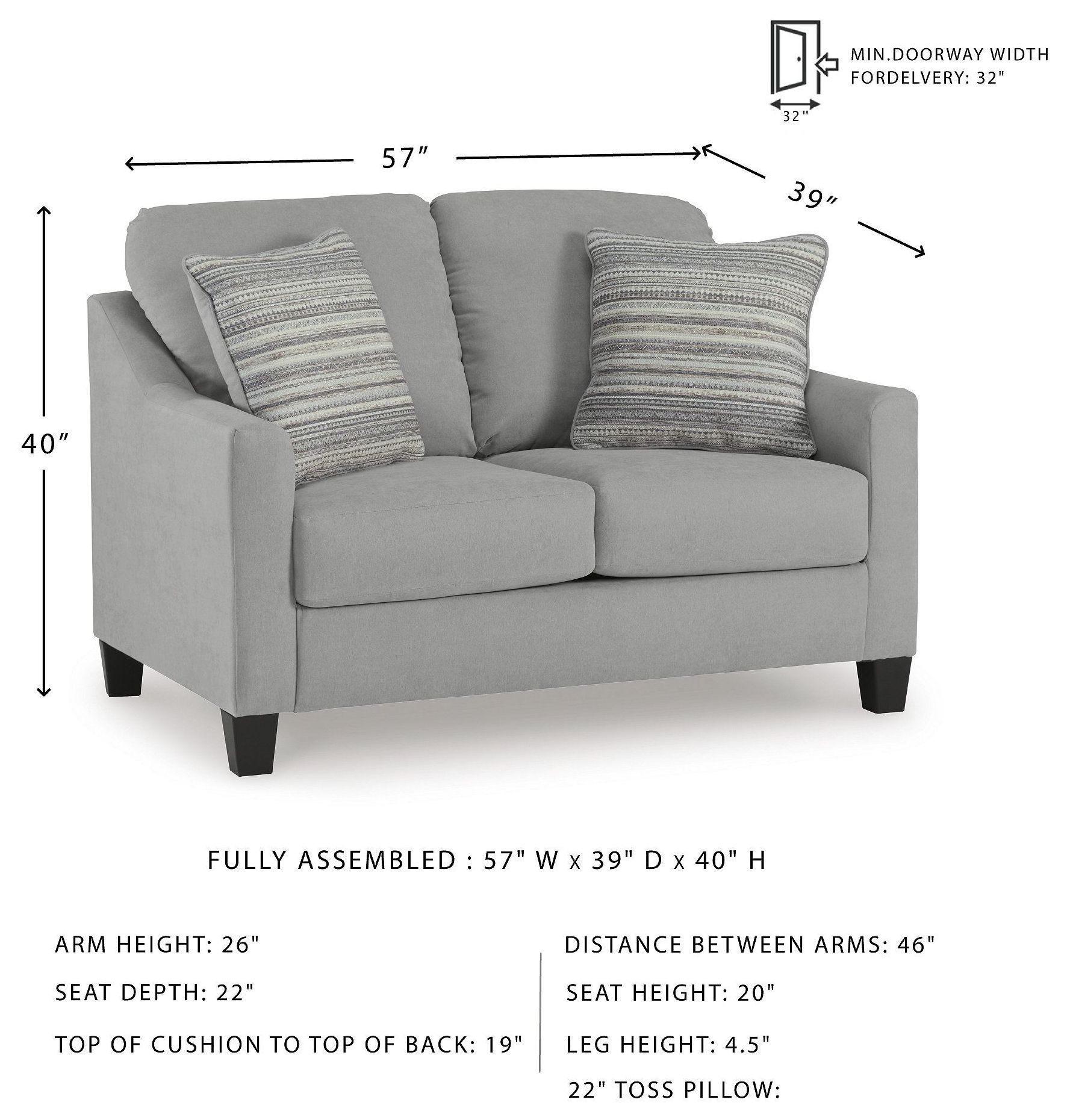 Adlai Shadow Loveseat